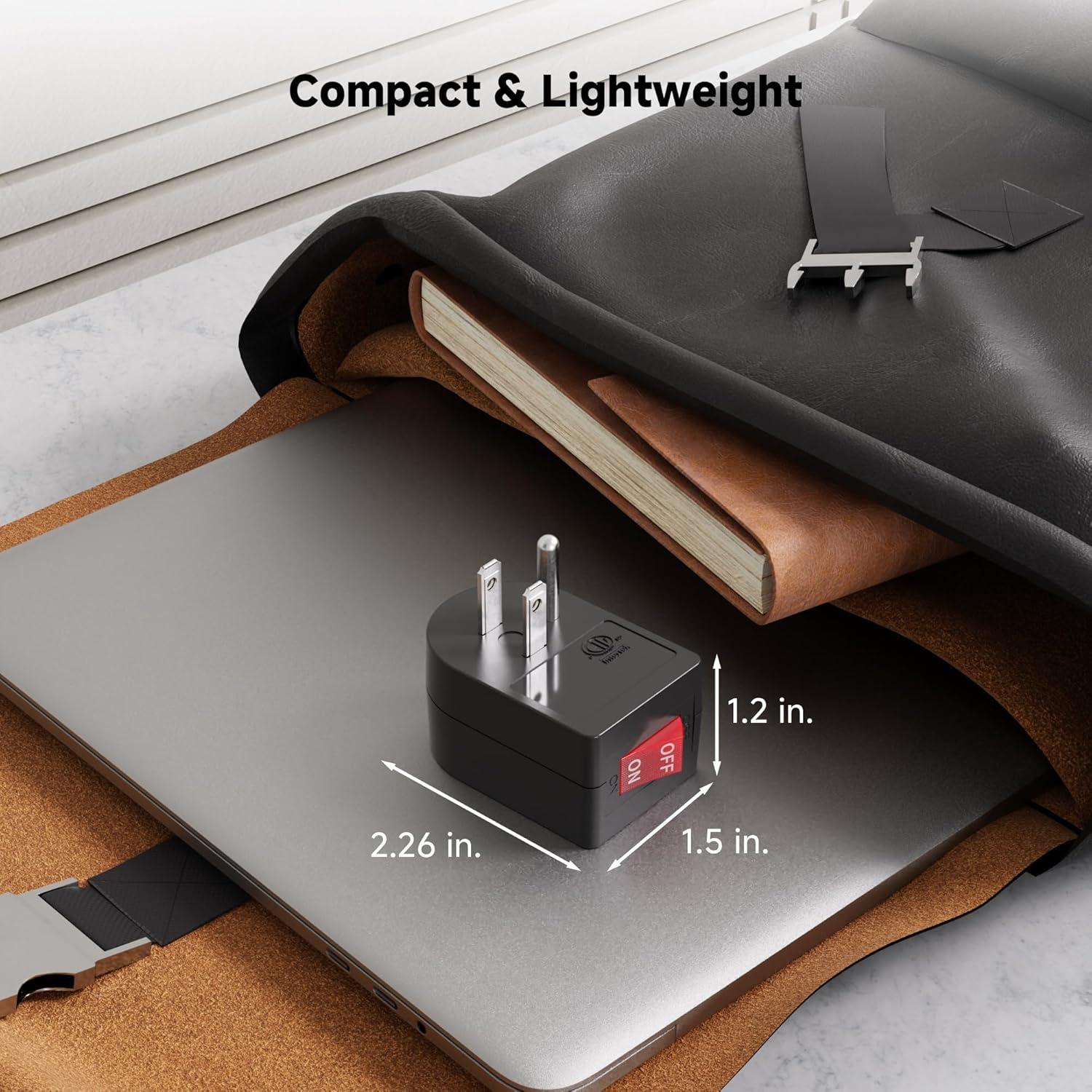 Adaptador de Enchufe a Tierra Cable Matters 3-Pack ON/OFF Negro