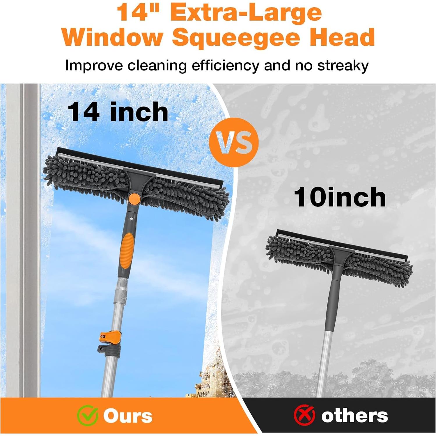 Limpiaparabrisas de Ventana 2 en 1 Bestnifly 12FT Telescópico