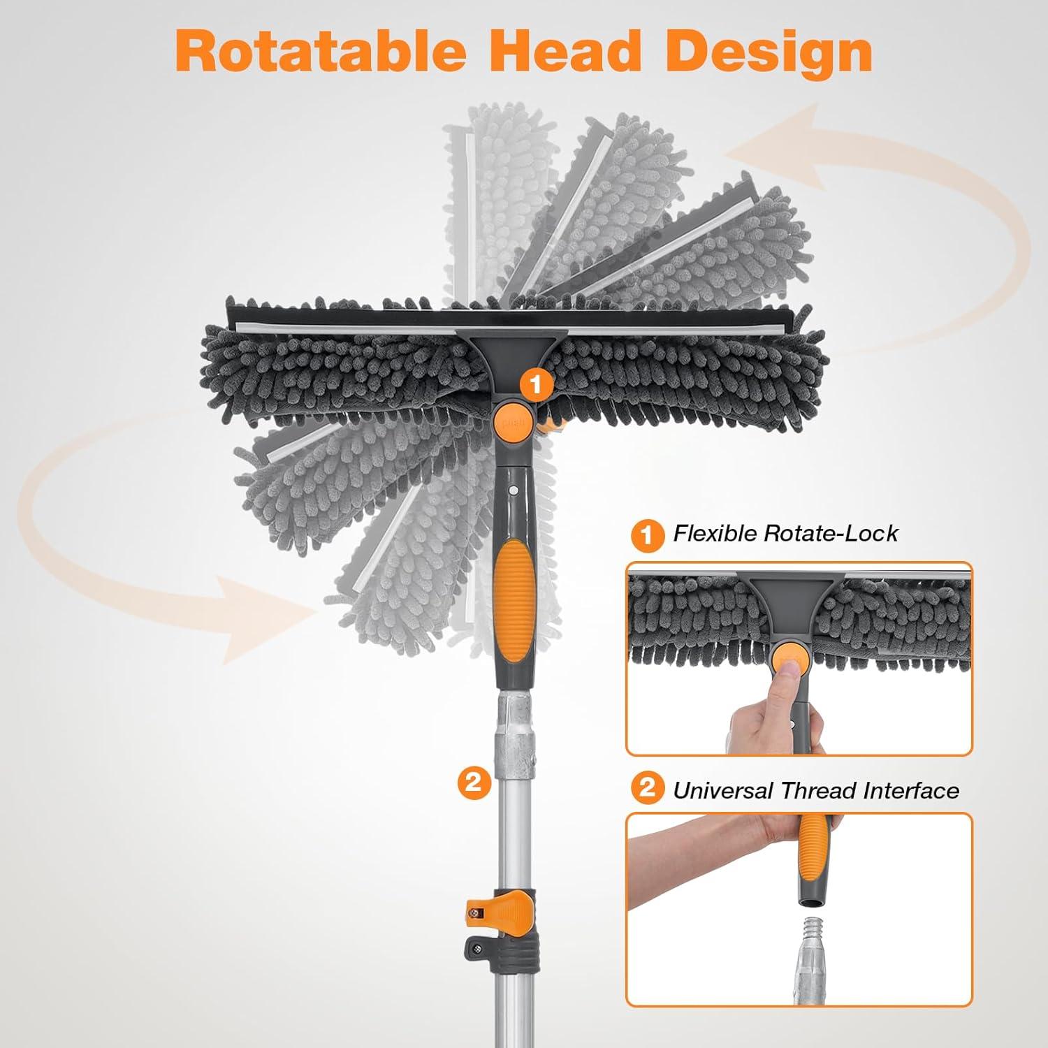 Limpiaparabrisas de Ventana 2 en 1 Bestnifly 12FT Telescópico