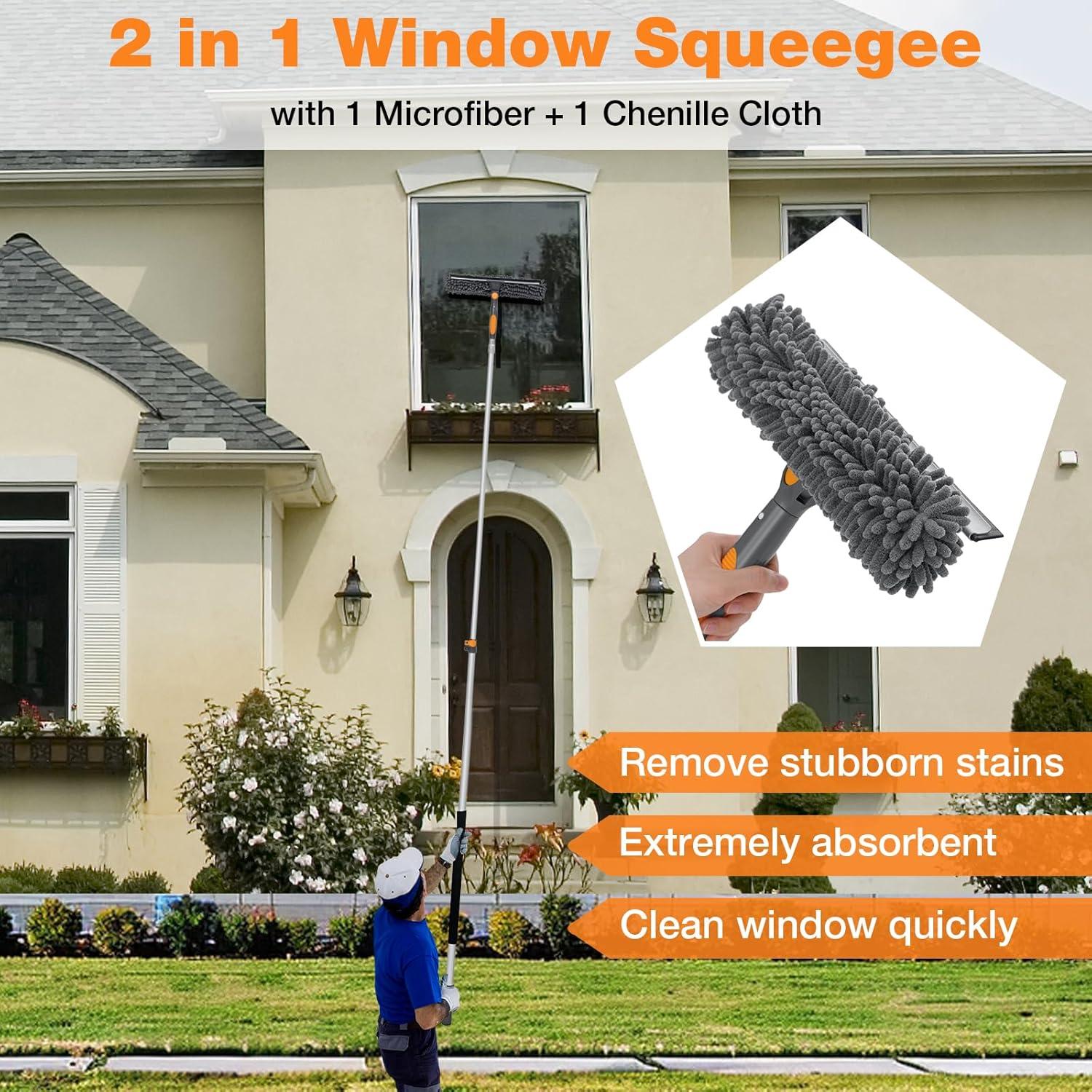 Limpiaparabrisas de Ventana 2 en 1 Bestnifly 12FT Telescópico