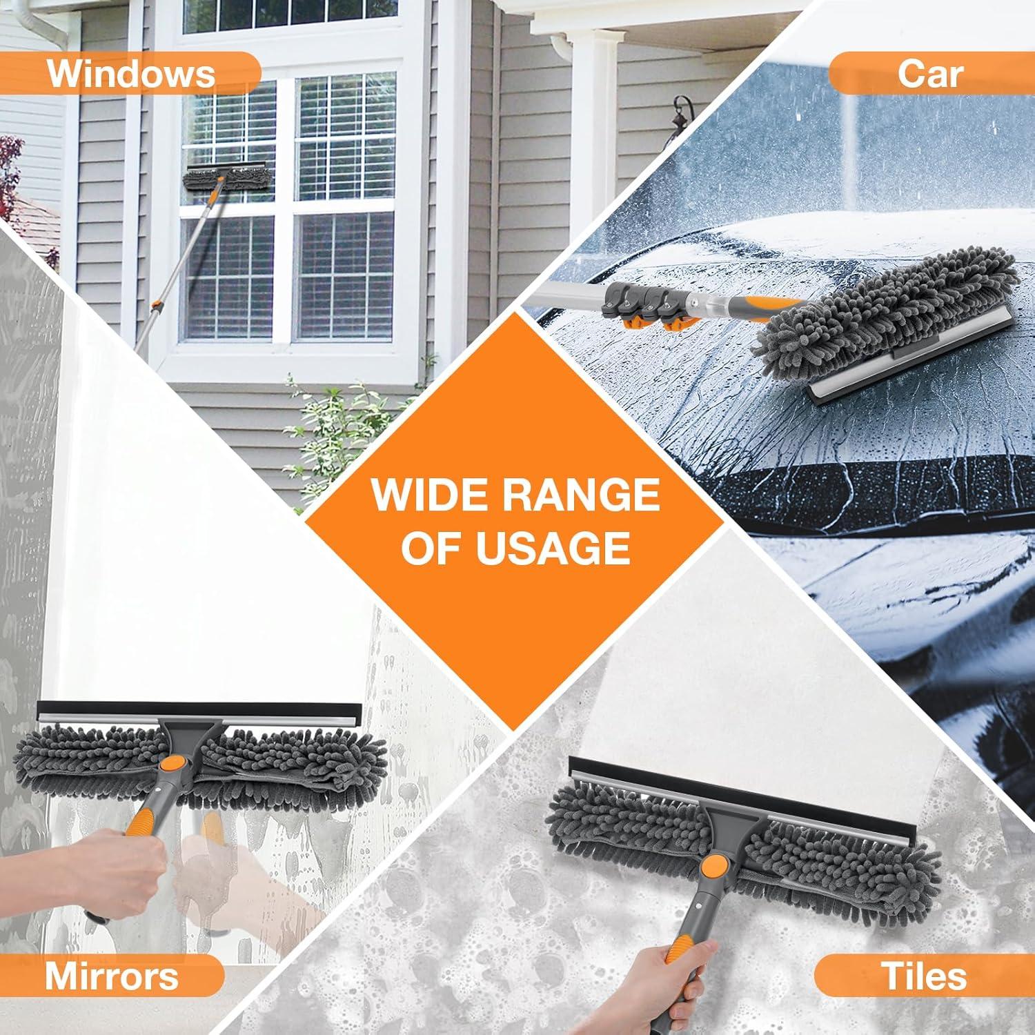 Limpiaparabrisas de Ventana 2 en 1 Bestnifly 12FT Telescópico