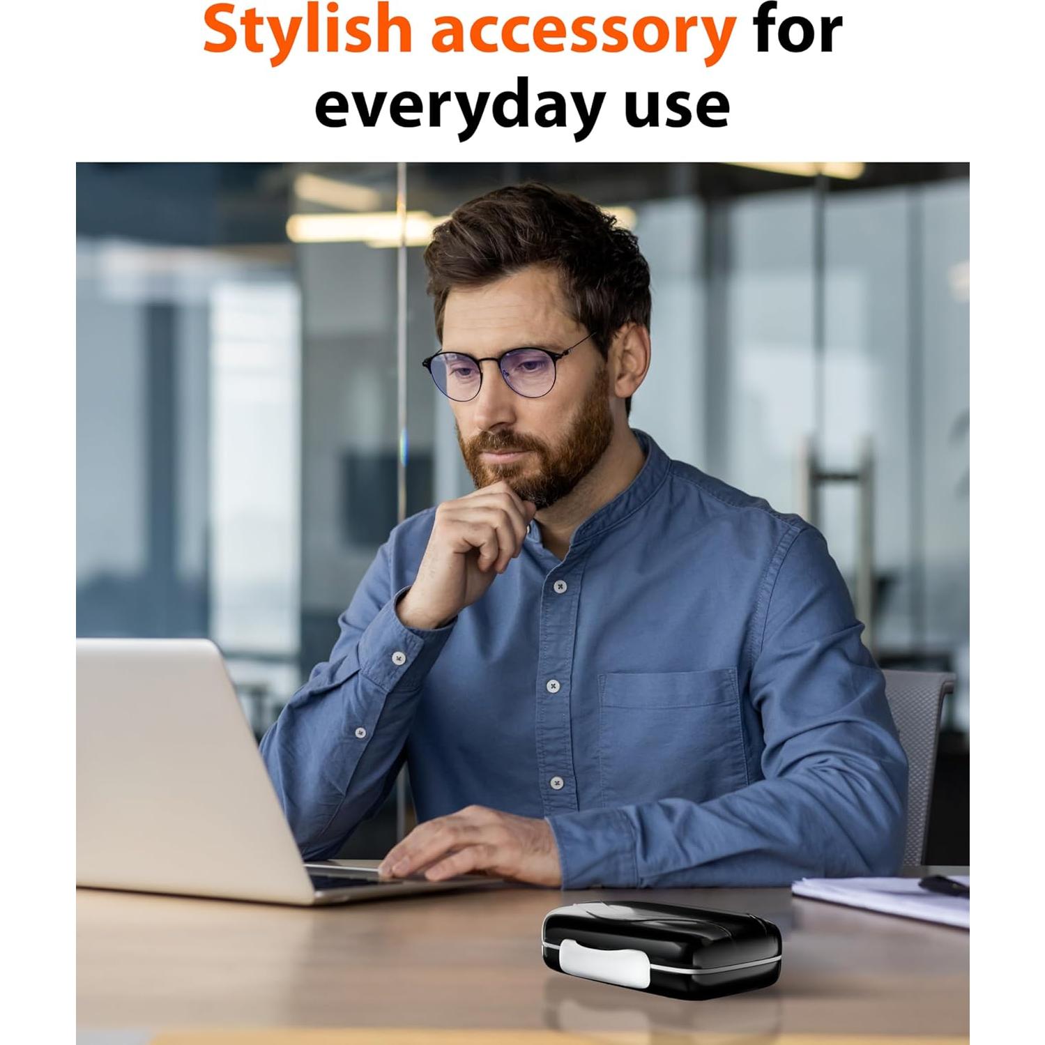 Organizador de Pastillas Bexeen AntiyL - Estuche Hermético Negro 8 Compartimentos