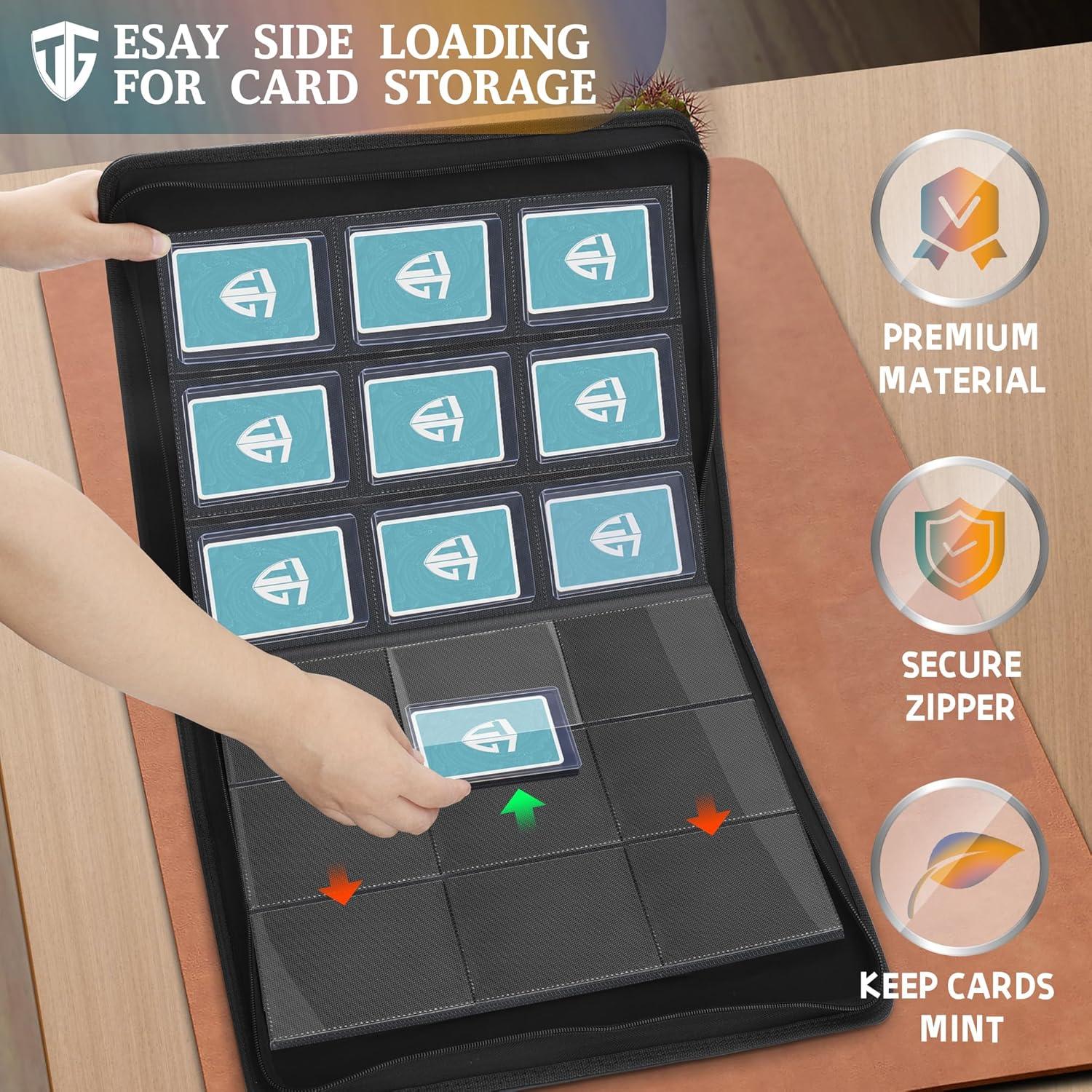 Carpeta TCGUARD Negra para 216 Cargadores 9 Bolsillos