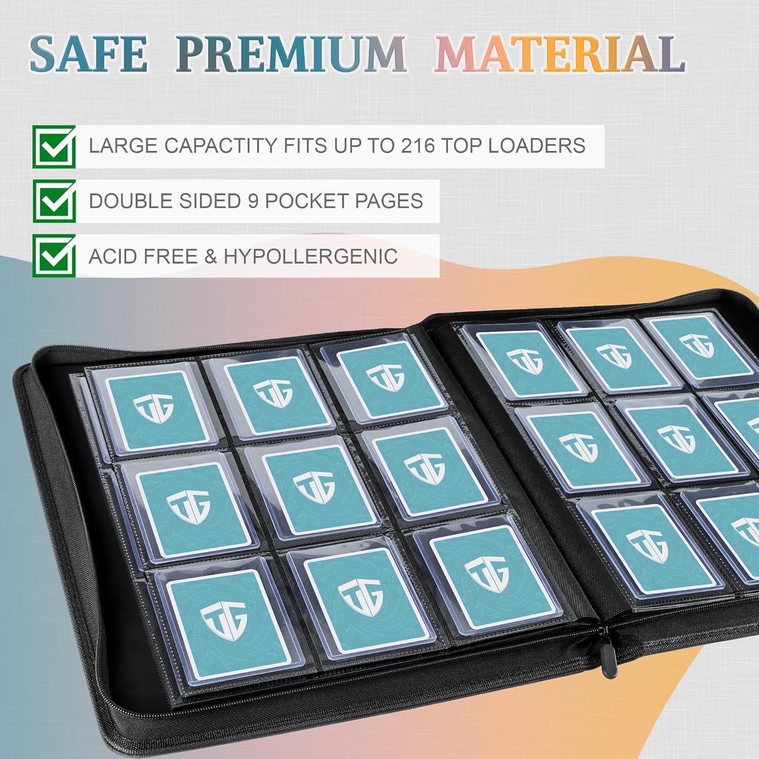 Carpeta TCGUARD Negra para 216 Cargadores 9 Bolsillos