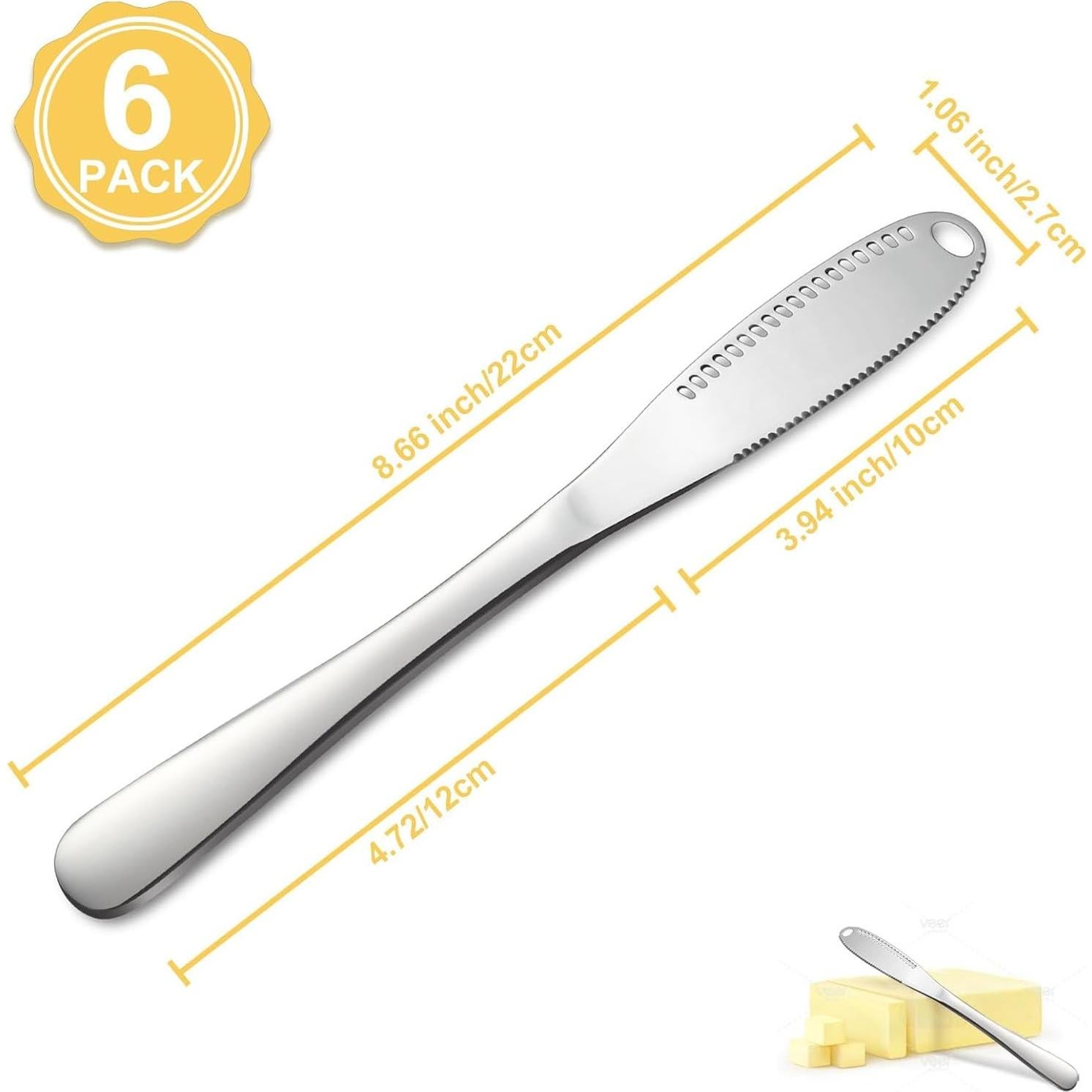 Set de 6 Cuchillos para Mantequilla Hunnycook 22 cm Acero Inoxidable