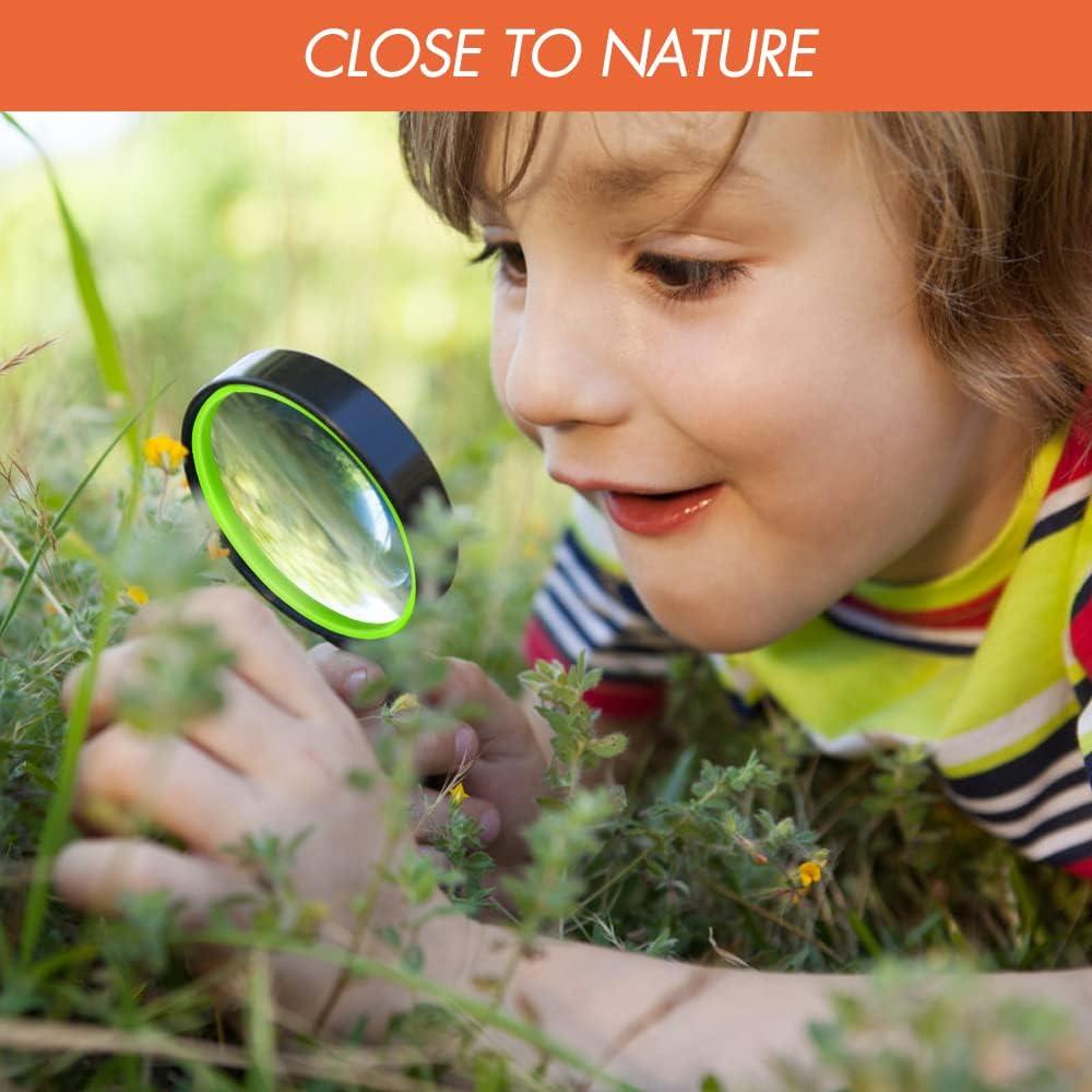 Lupa de Mano 10X Leffis 2 Pack Verde y Naranja 75mm