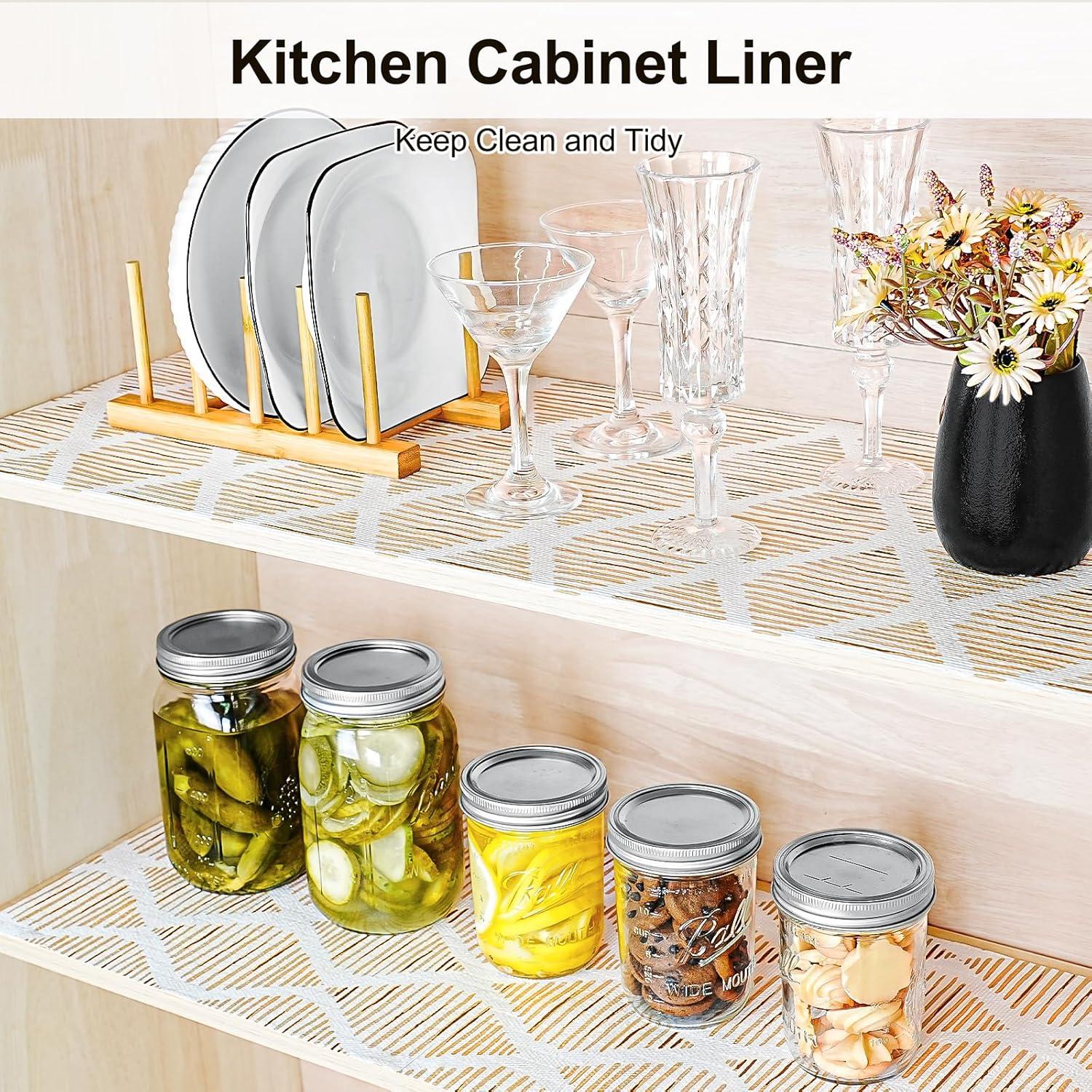 Forro de Estante GTJ 30.48cm x 3.05m Rayas Doradas Antideslizante