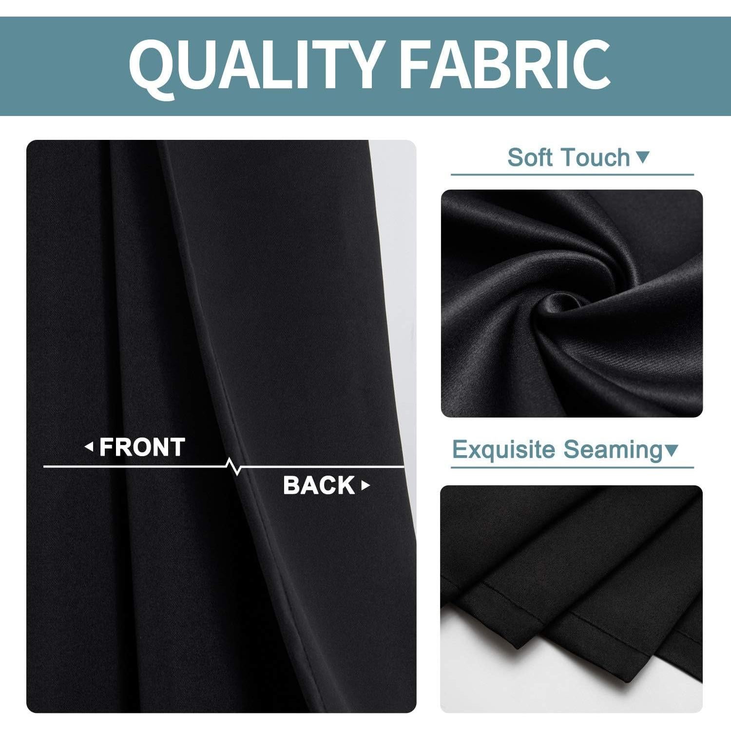 Cortina Blackout ChrisDowa 73.66x101.6cm Negra Aislante