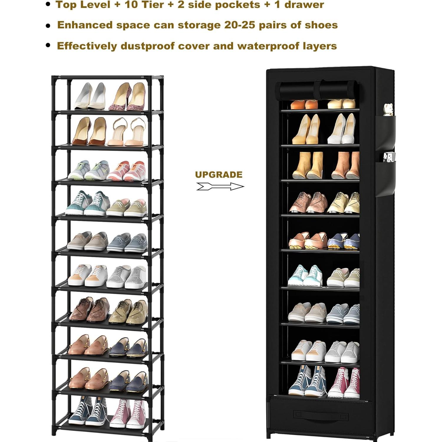Estante de Zapatos OYREL 10 Niveles Alto Estrecho 1.36 kg