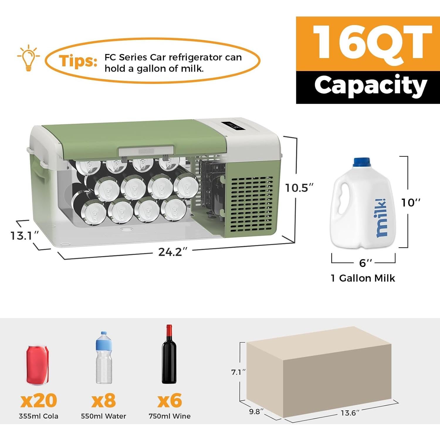 Refrigerador Portátil Setpower FC15 15L 12V Verde