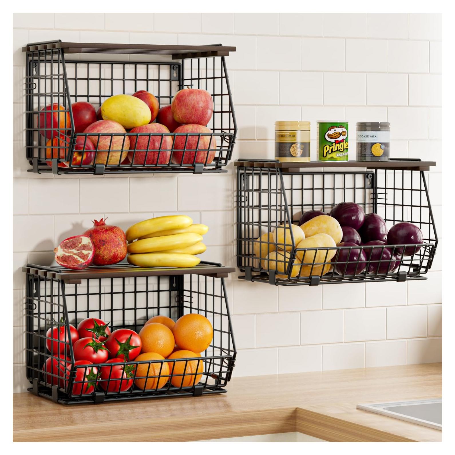 Cesta de Frutas de Alambre GGIU - 3 Paquete Multiuso 32.3cm