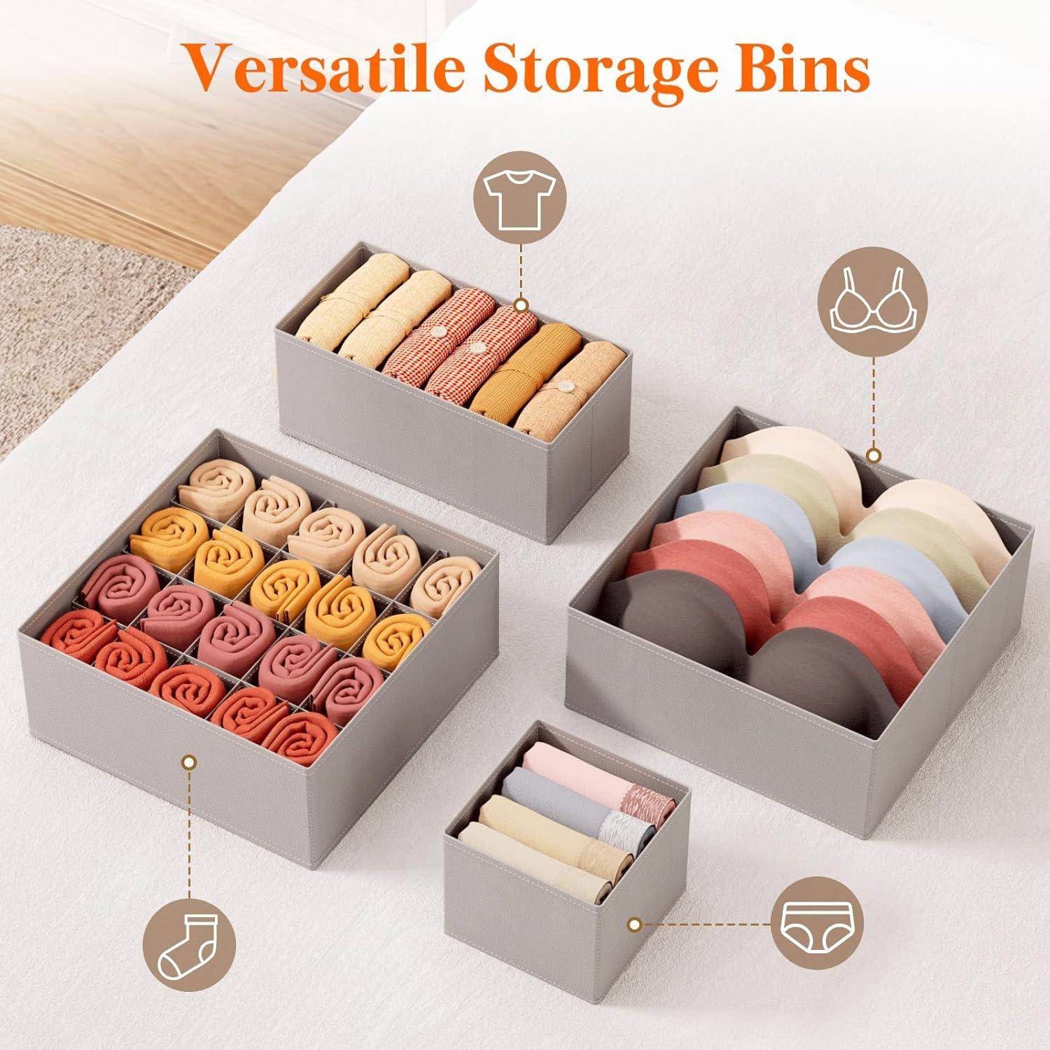 Organizador de Cajones Lifewit 16 Piezas Tela Plegable Gris