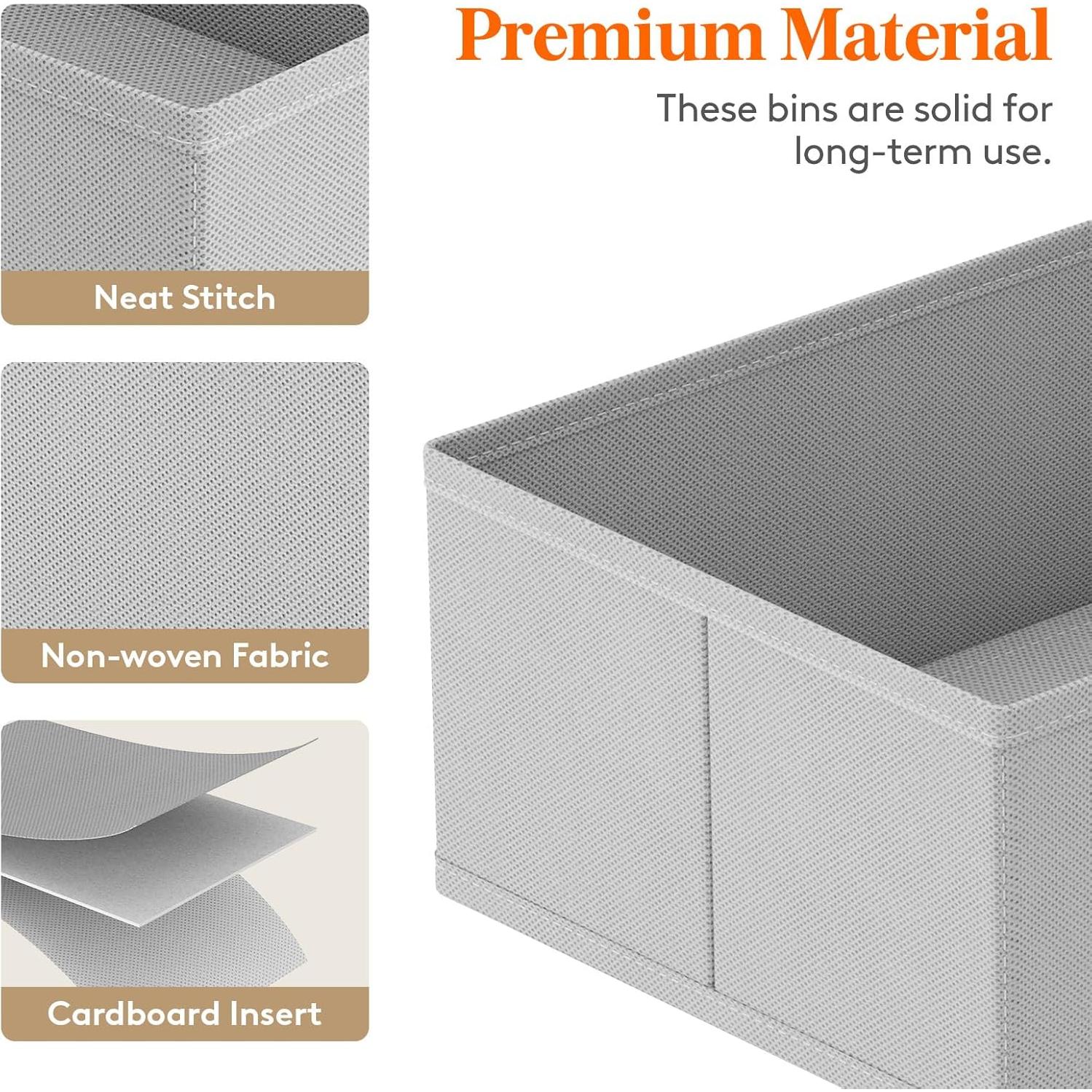 Organizador de Cajones Lifewit 16 Piezas Tela Plegable Gris