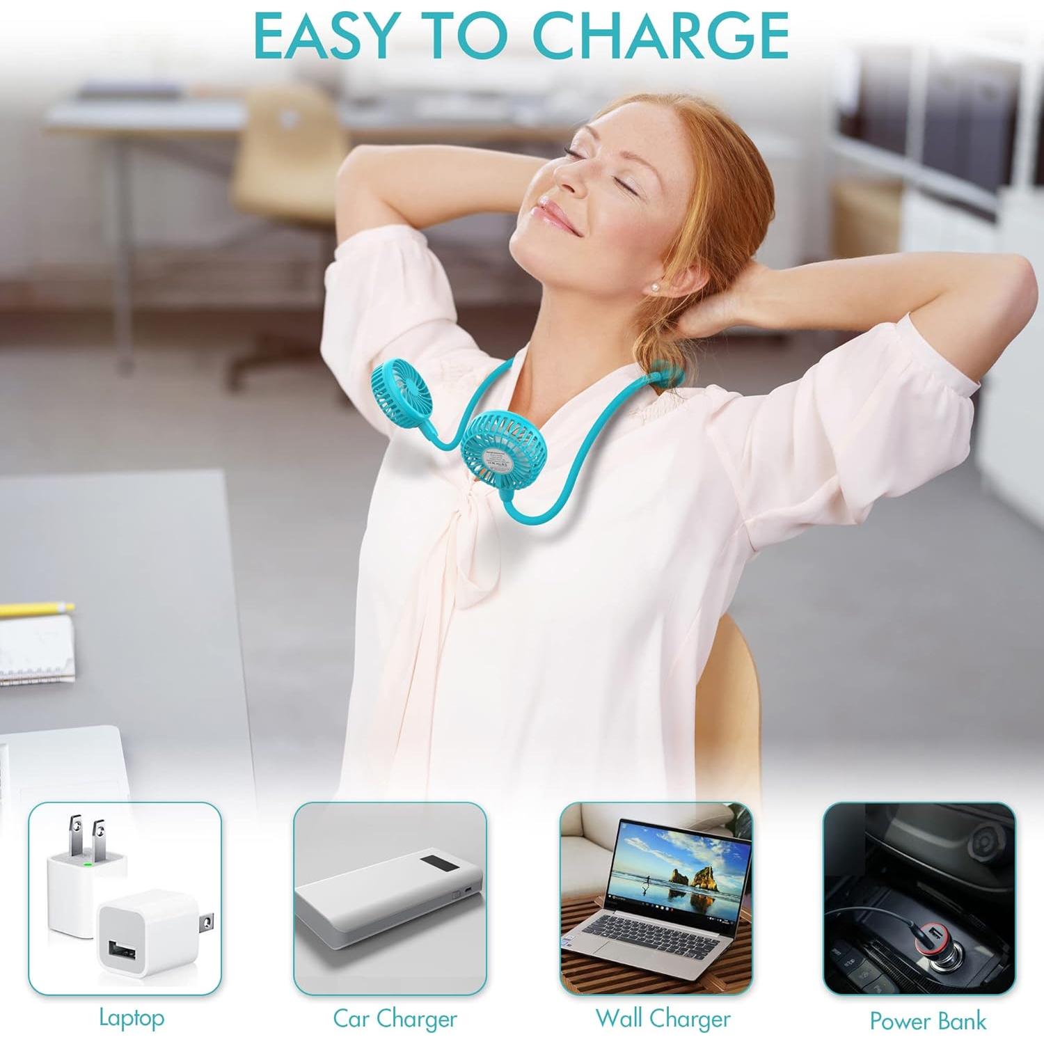 Ventilador de Cuello Portátil COMLIFE HF340 2600mAh Silencioso