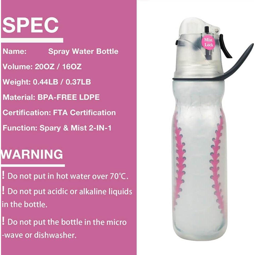 Botella de Agua Aislada efiLneerG 600ml para Niños Béisbol