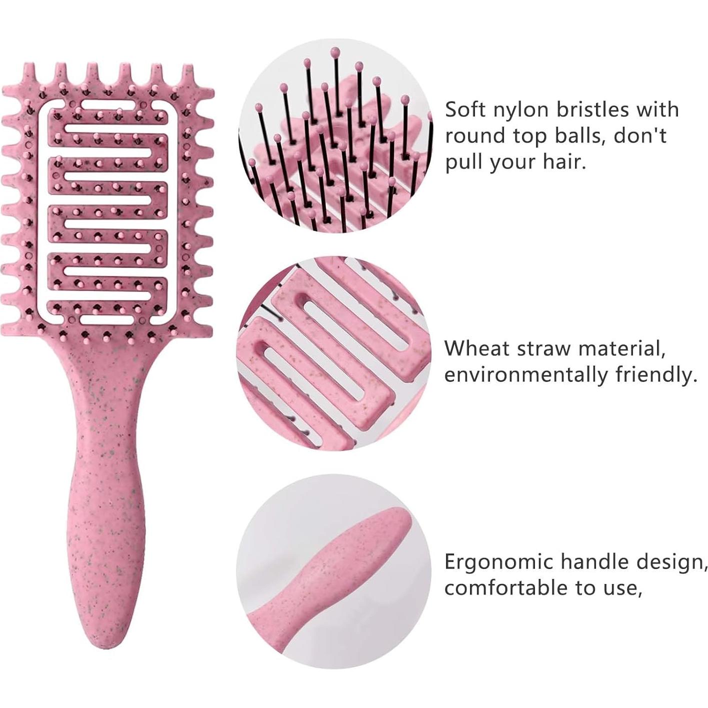 Cepillo Definidor de Rizos Yingbtr 2Pcs Verde - Ventilado y Ergonomico