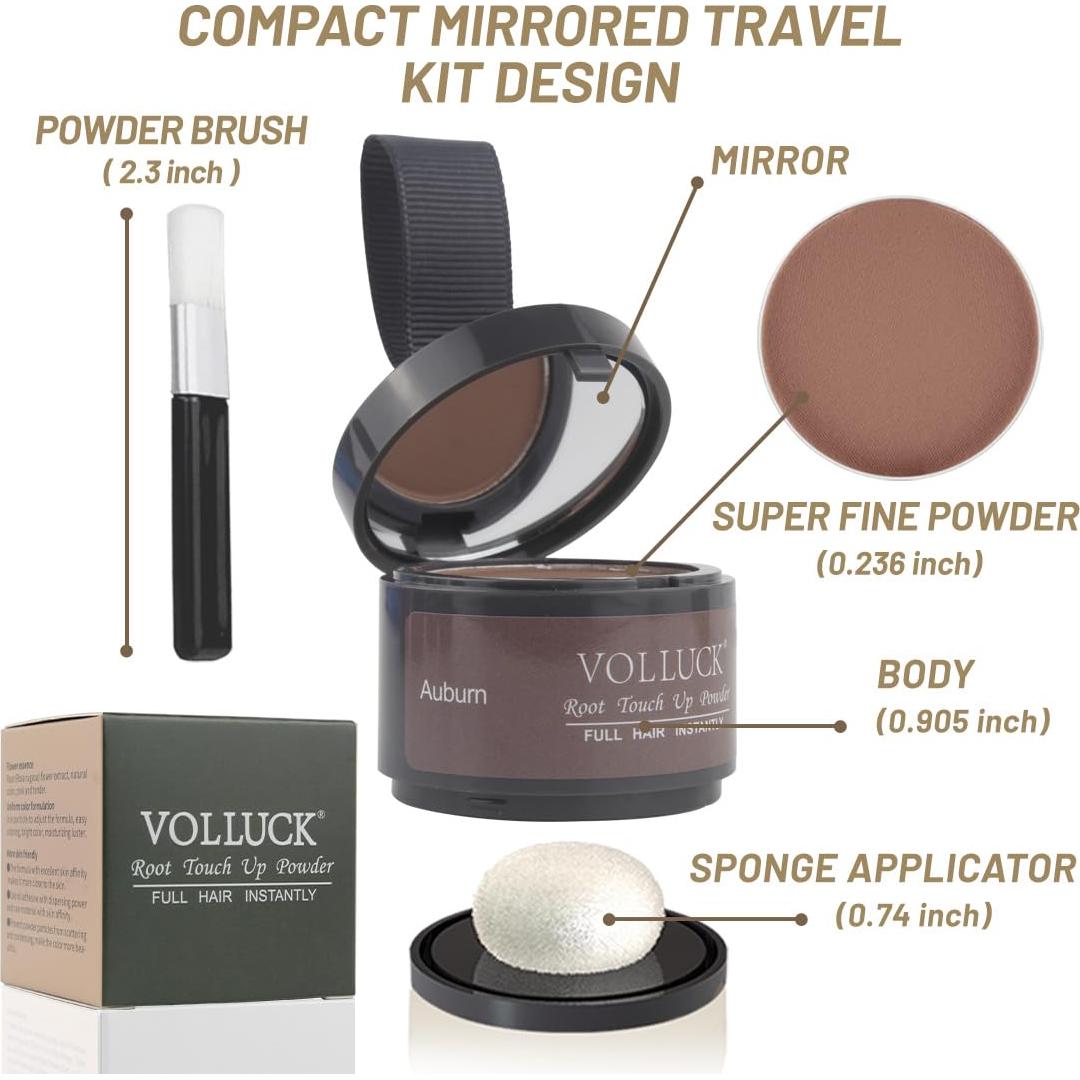 Polvo Retoque Raíces VOLLUCK Castaño 4g - Cobertura Natural