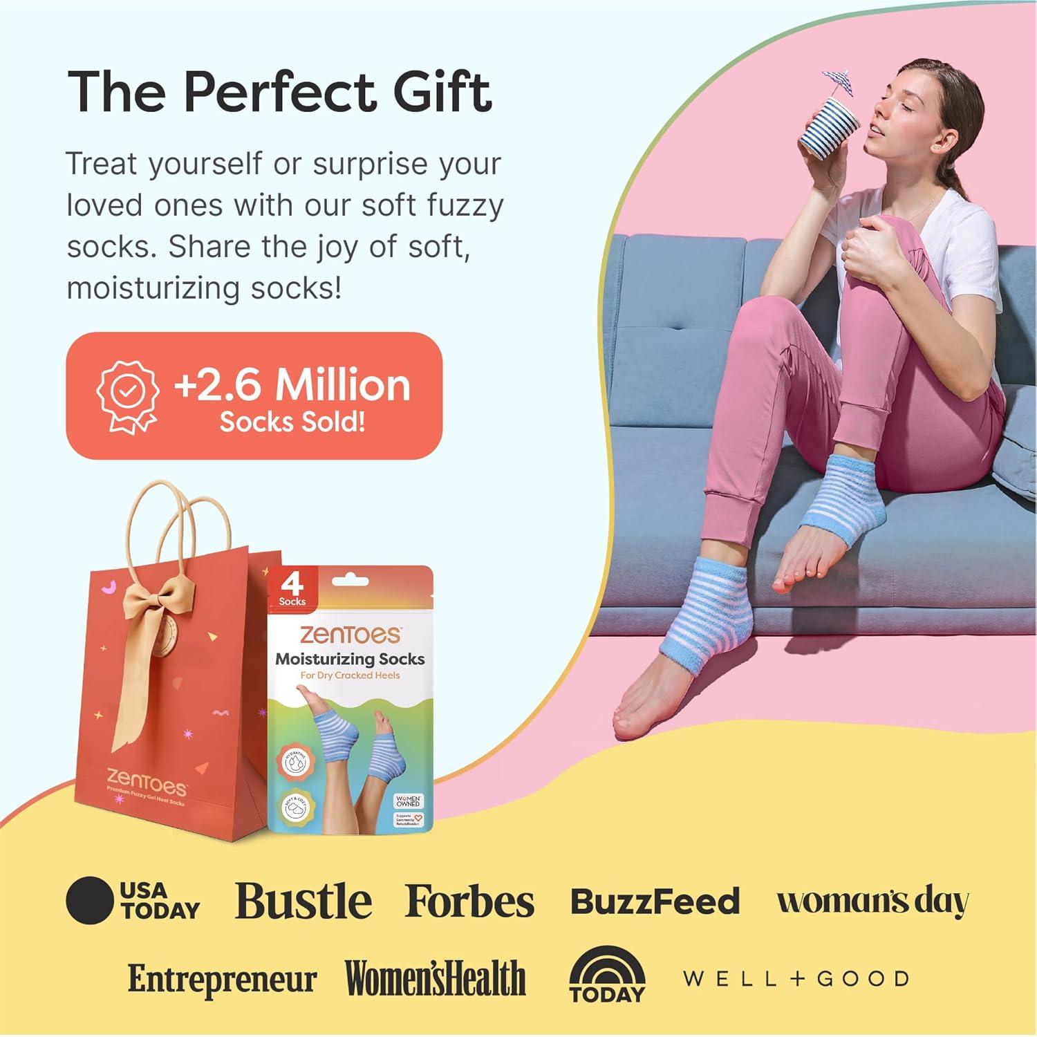 Calcetines Hidratantes ZenToes para Talones Agrietados - Regular