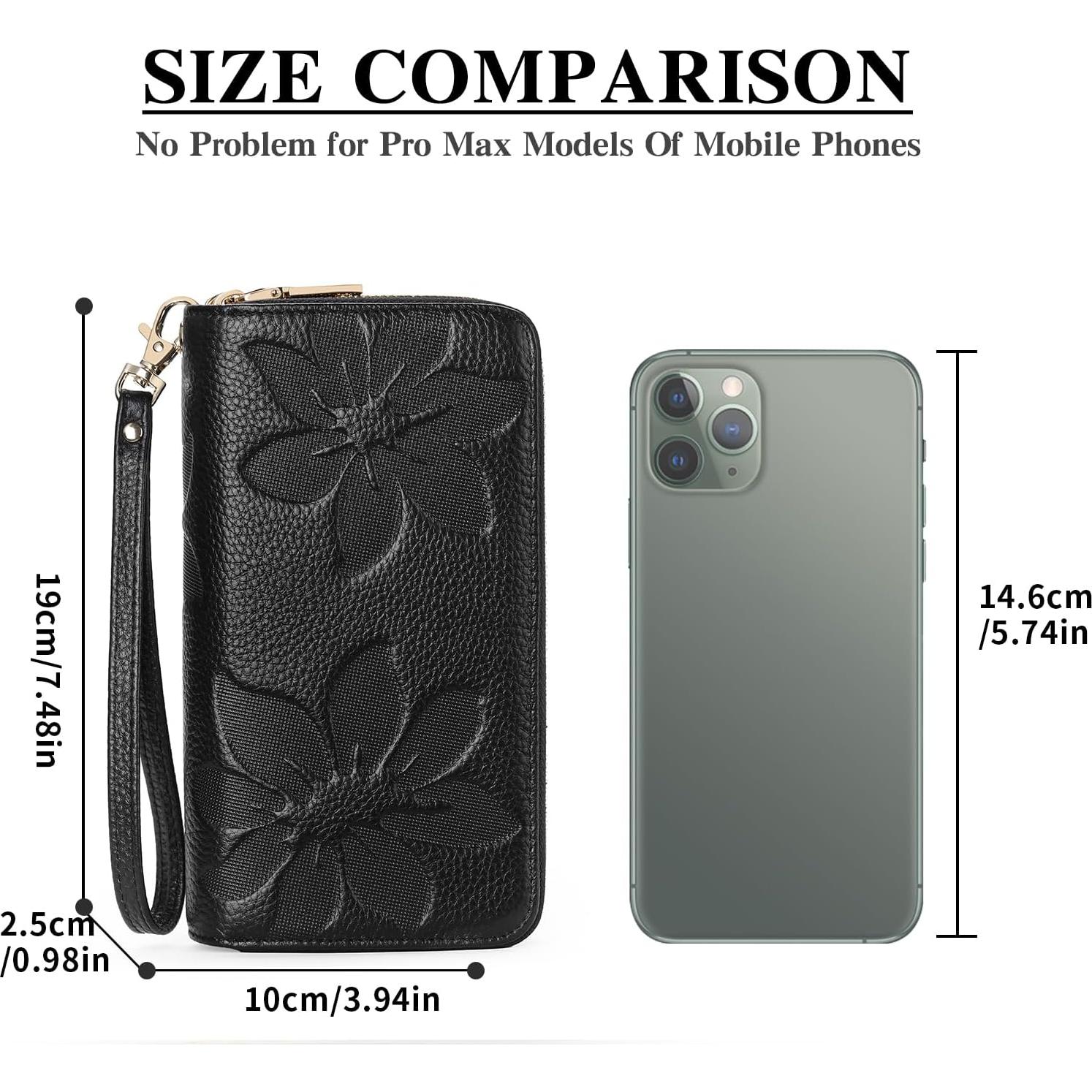 Cartera de Mujer GOIACII Doble Cierre RFID Cuero Floral