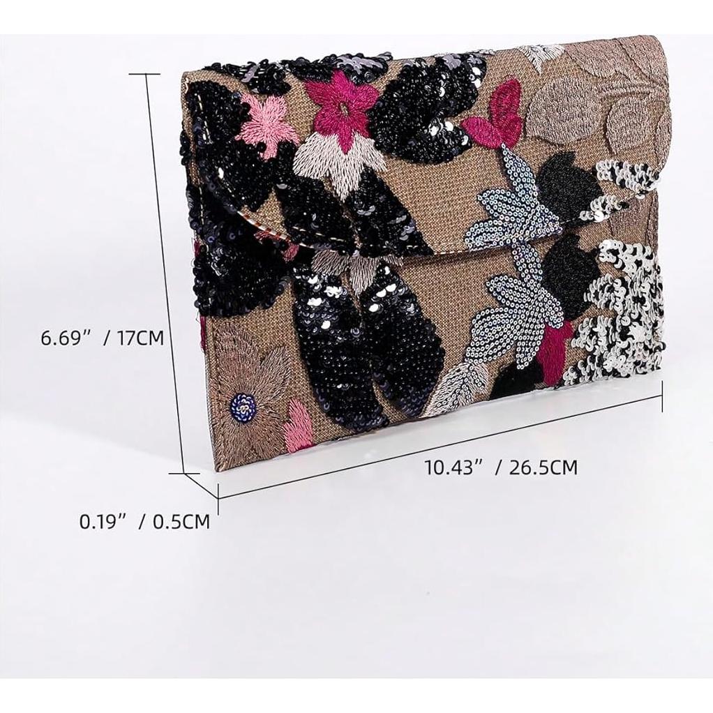 Bolso de mano floral con lentejuelas Verdusa - Talla única