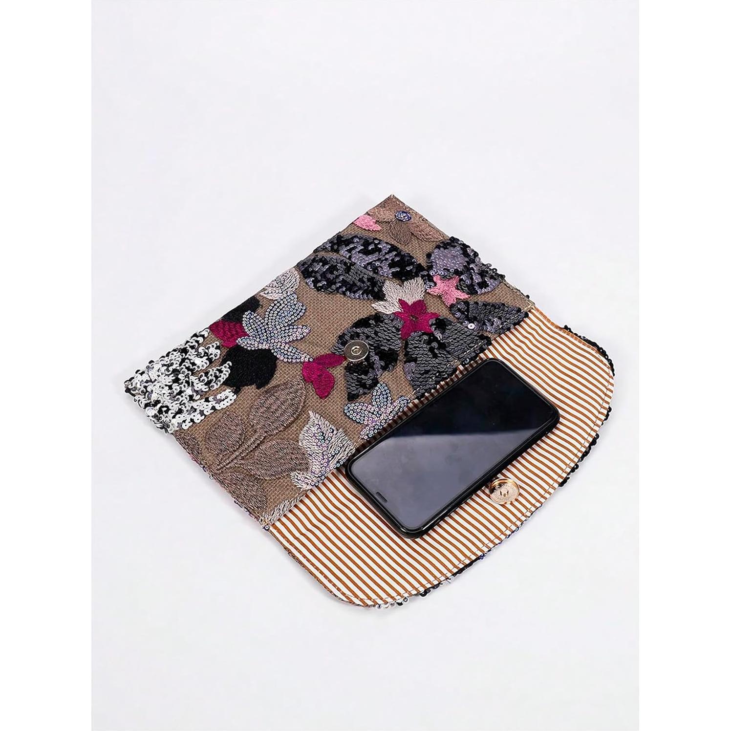 Bolso de mano floral con lentejuelas Verdusa - Talla única