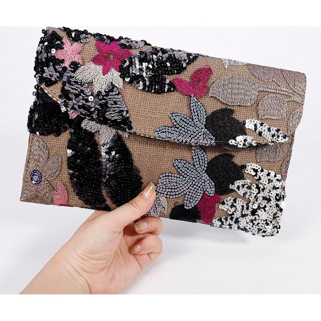 Bolso de mano floral con lentejuelas Verdusa - Talla única