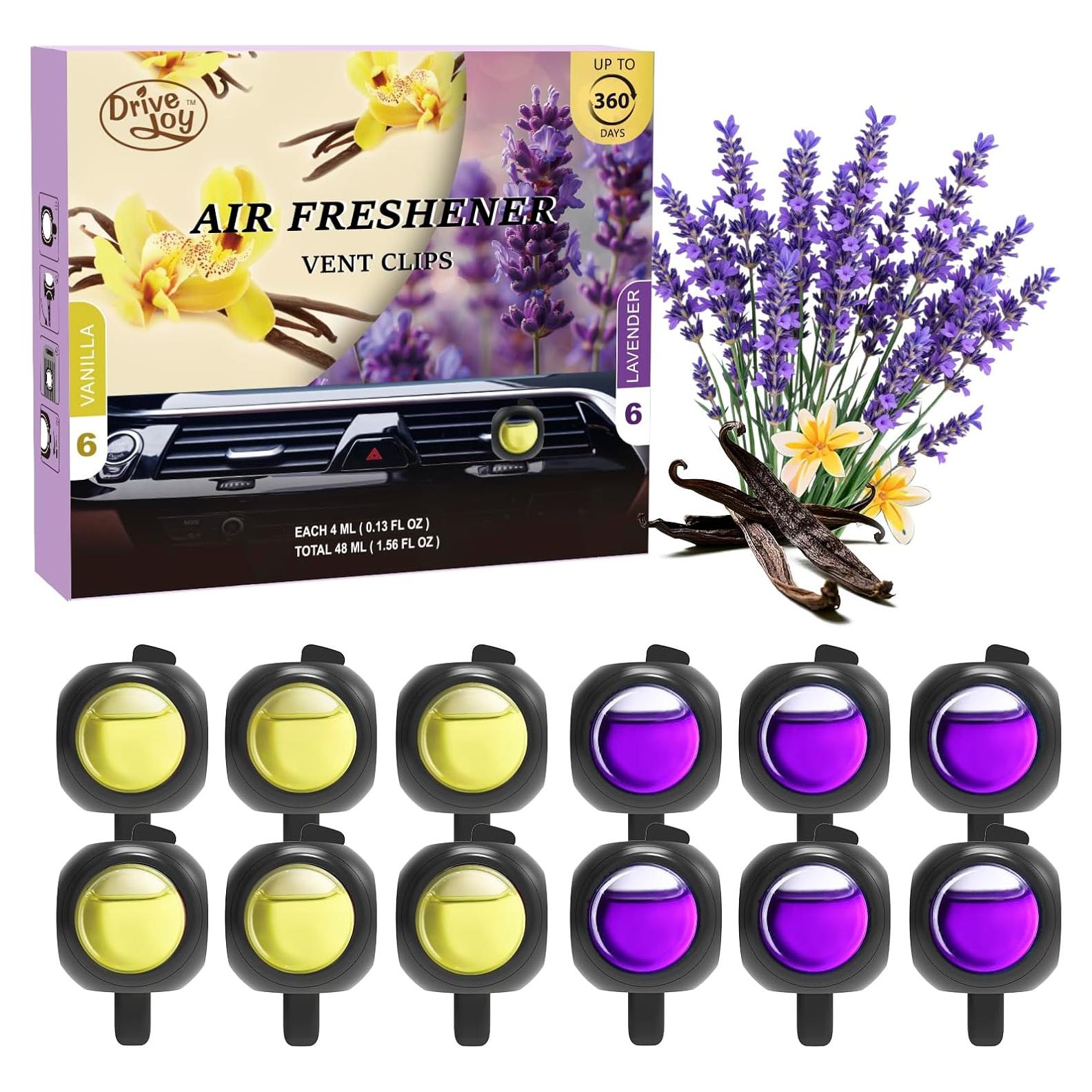 Ambientador de Auto Clips DRIVEJOY Vainilla y Lavanda 12 Pzas