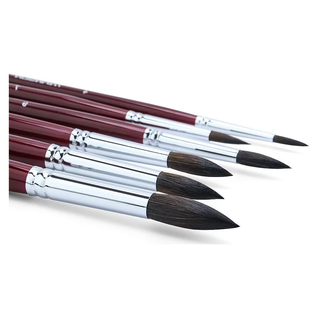 Juego de Pinceles Redondos Transon 6 Piezas Mango Corto