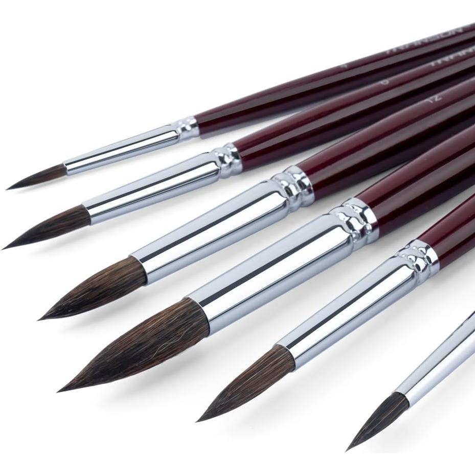 Juego de Pinceles Redondos Transon 6 Piezas Mango Corto