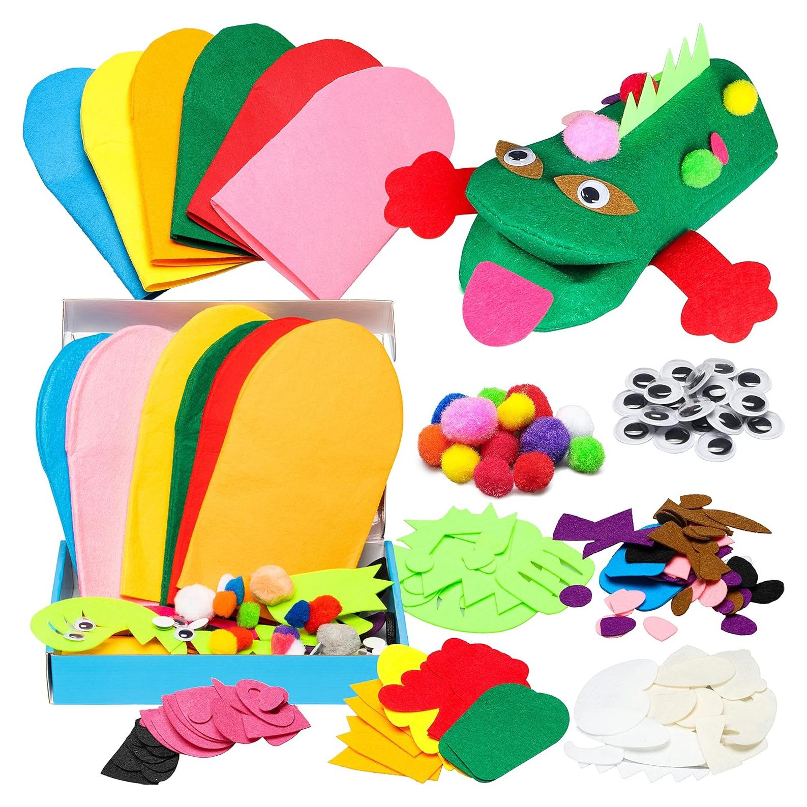 Kit de Marionetas de Mano WATINC 6 Piezas Fieltro DIY Animales