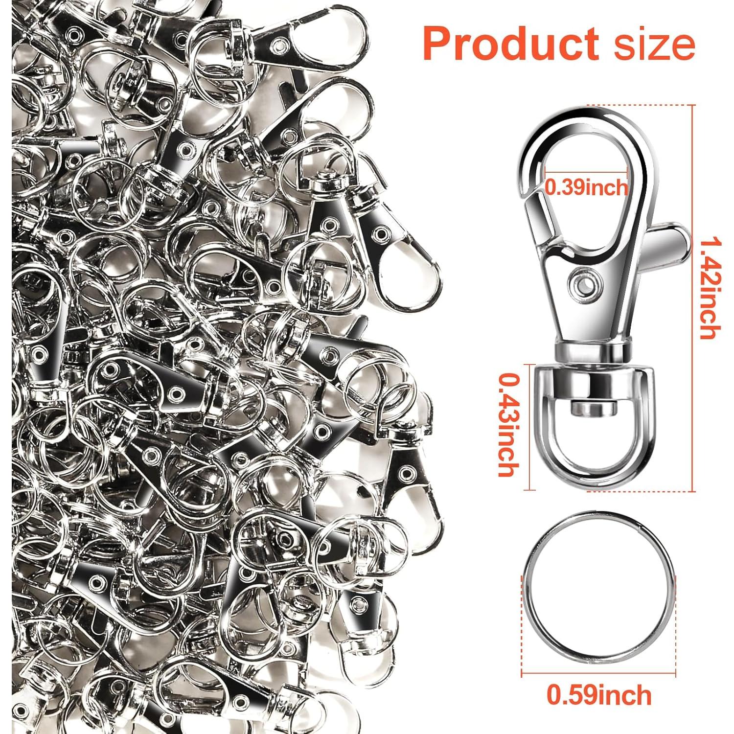 Kit de Llaveros LEOBRO 60pcs Ganchos y Anillos de Llave Plata