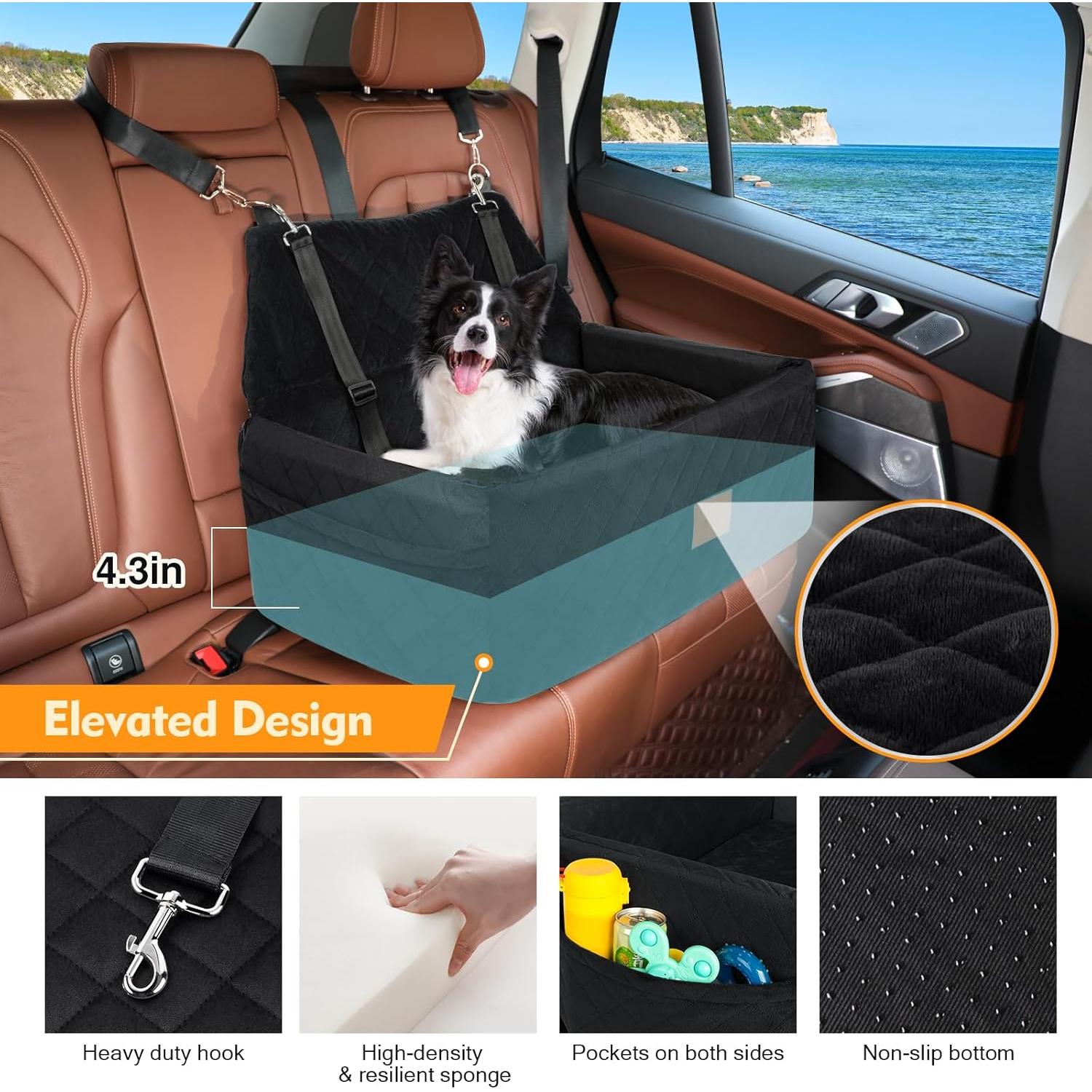 Asiento de Coche para Perros NEEZUKAR 75x51 cm hasta 25 kg