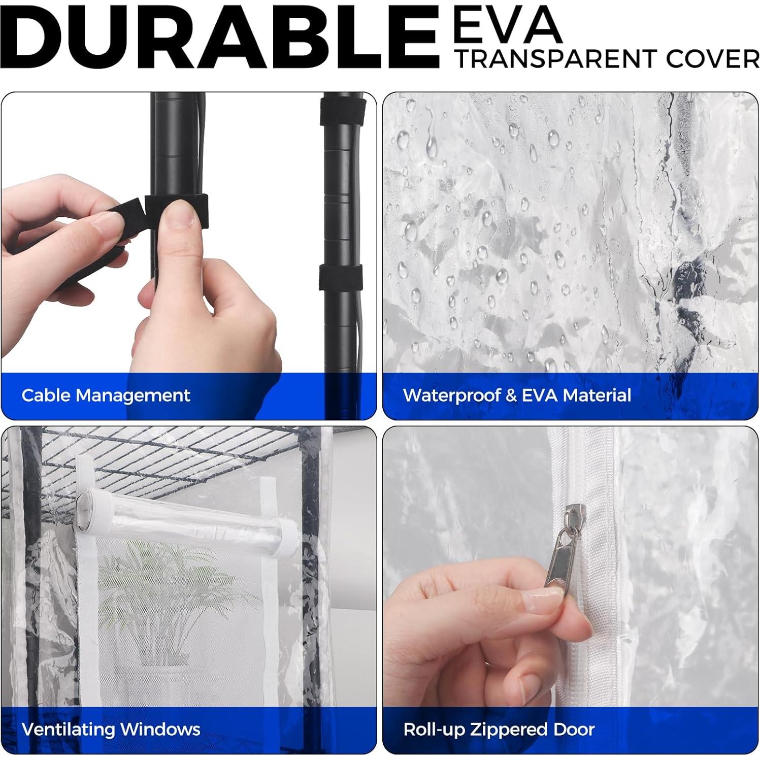 Invernadero Mini Barrina con Luz LED 4 Niveles 90x35cm