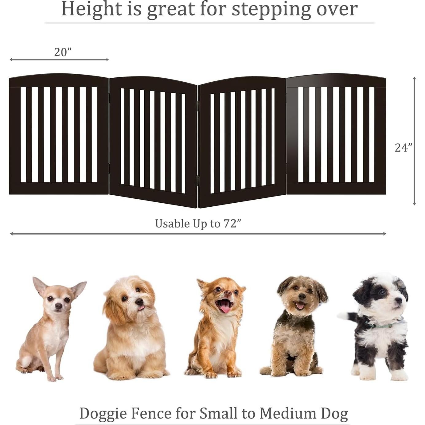 Puerta Plegable para Mascotas PAWLAND 61 cm Espresso 3 Paneles