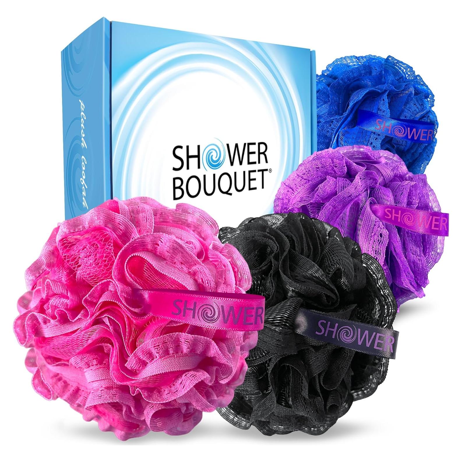 Esponjas de Baño Lujosas Shower Bouquet - 4 Colores Exfoliantes
