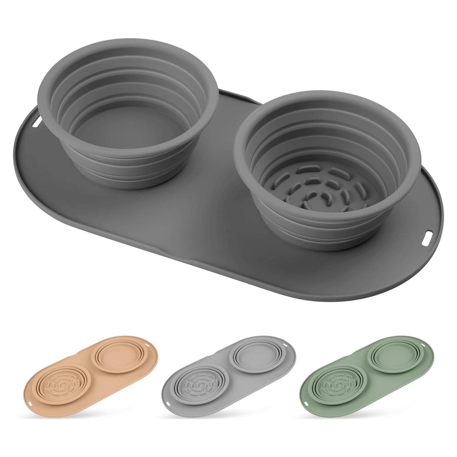 Tazón Doble Plegable para Perros HOYEHOLA - Silicona 355ml