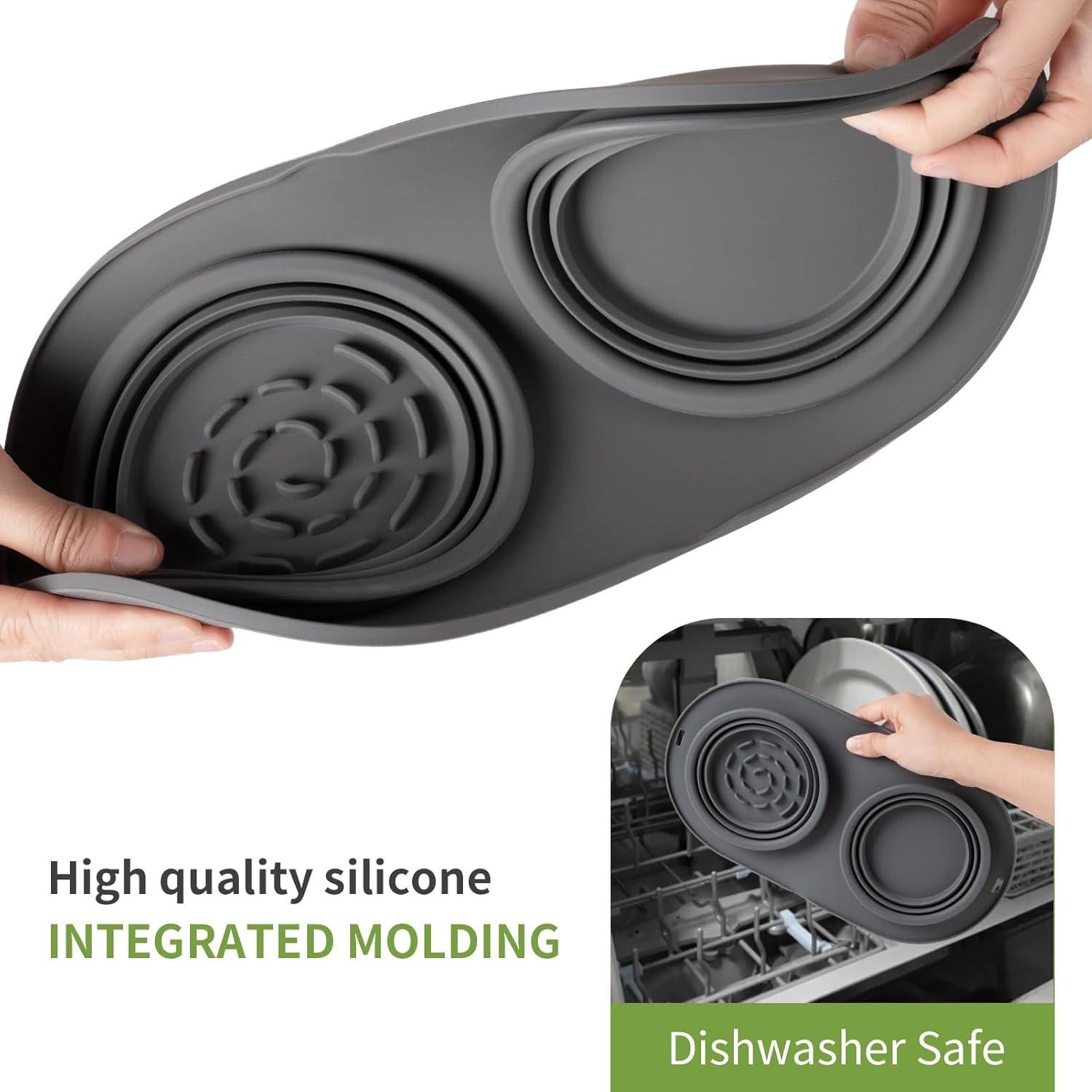 Tazón Doble Plegable para Perros HOYEHOLA - Silicona 355ml