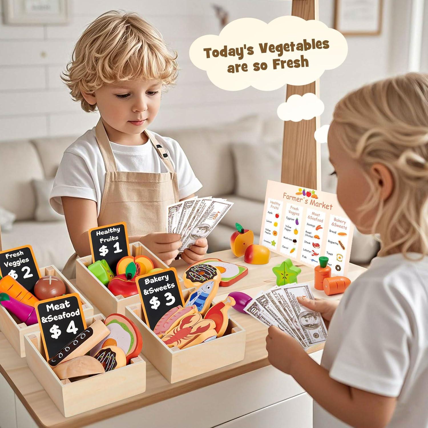 Conjunto de Comida de Juguete de Madera Toyssa - Cocina Infantil