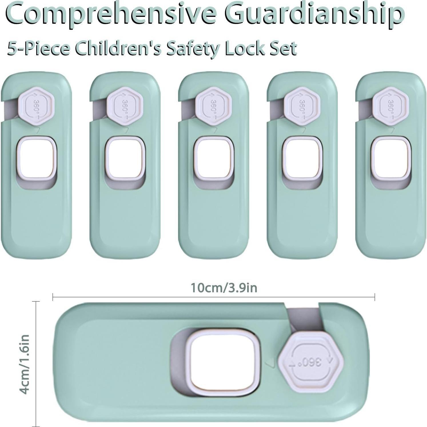5 Pack Cerraduras de Seguridad para Niños KIZZHISI Verde