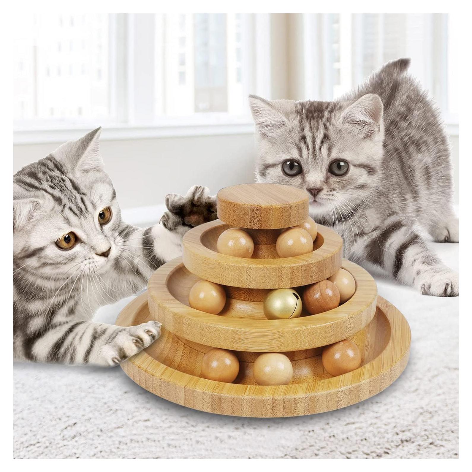 Pista de Bolas para Gatos DoogCat M3Z-Bamboo 20x10.5cm