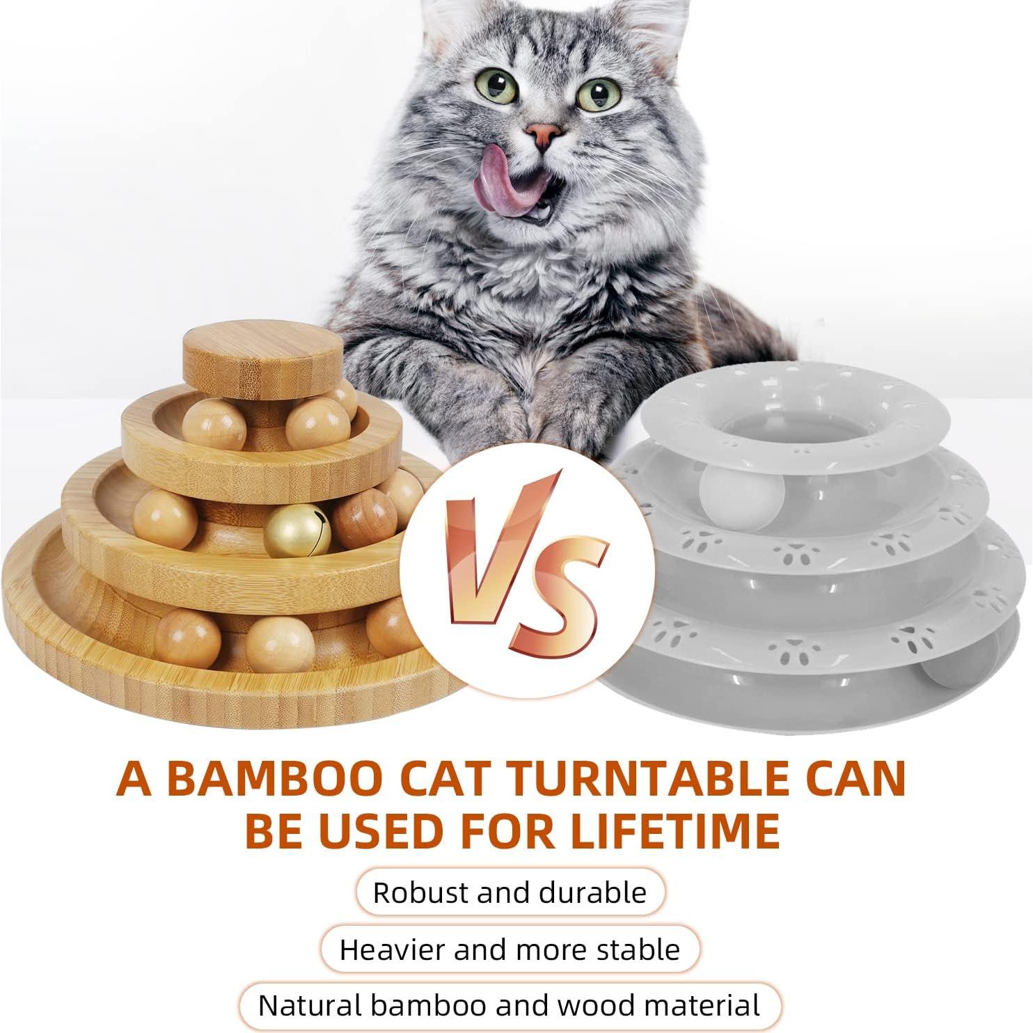 Pista de Bolas para Gatos DoogCat M3Z-Bamboo 20x10.5cm