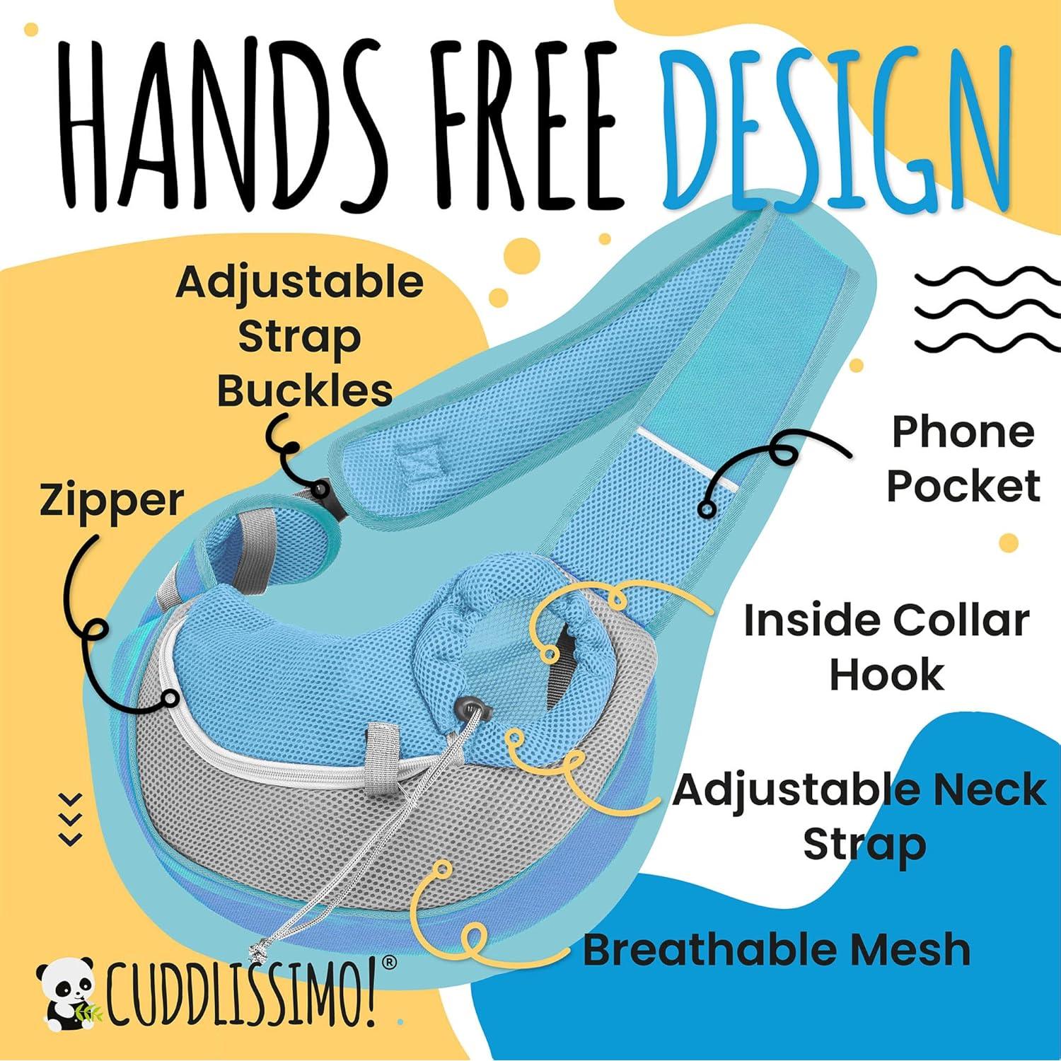 Transportador de Mascotas Cuddlissimo! Azul para Perros y Gatos Pequeños