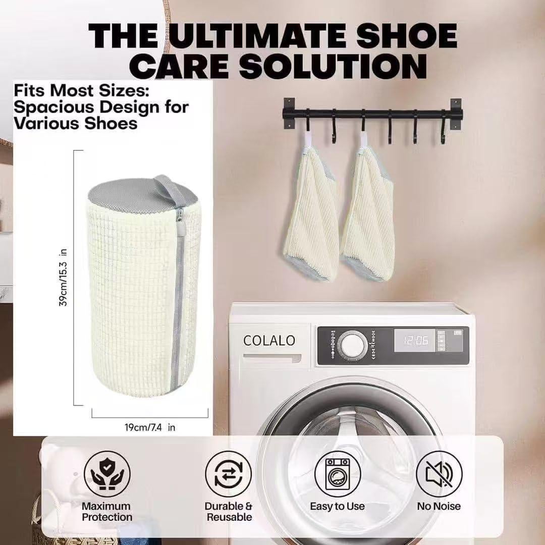 Bolsas de Lavado de Zapatos Reutilizables 2 Pcs Begie