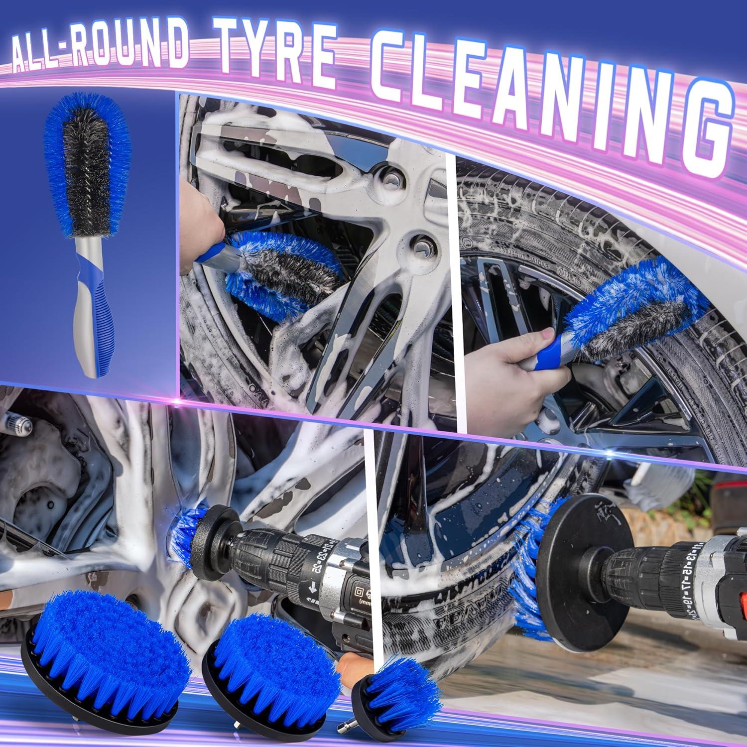 Kit de Detalle de Coche Bemece 29 Piezas Herramientas Limpieza