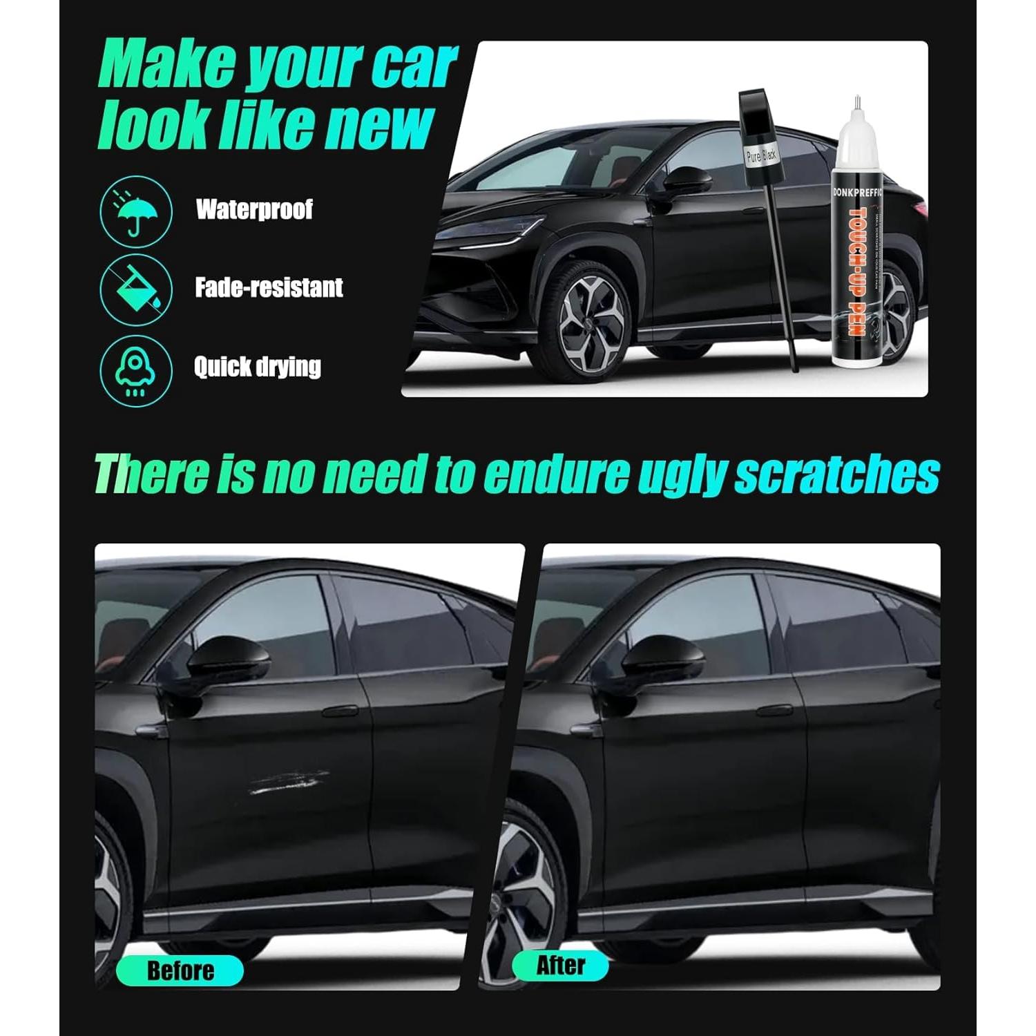 Pintura de Retoque Negra Donkpreffic 18ml Brillante para Coches