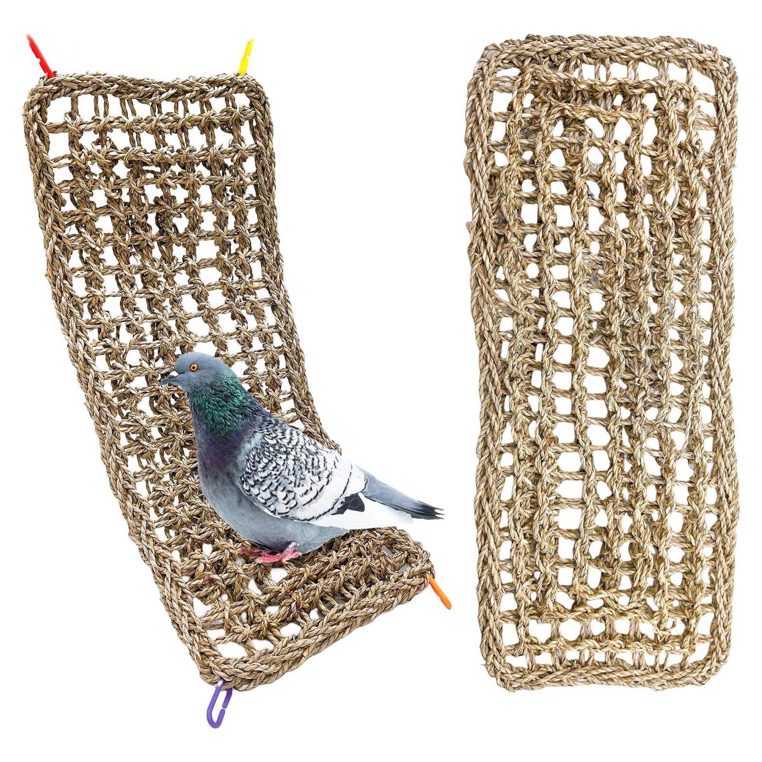 Alfombra de Hierba Marina Natural para Aves Hamiledyi 2Pcs 20.5x8cm