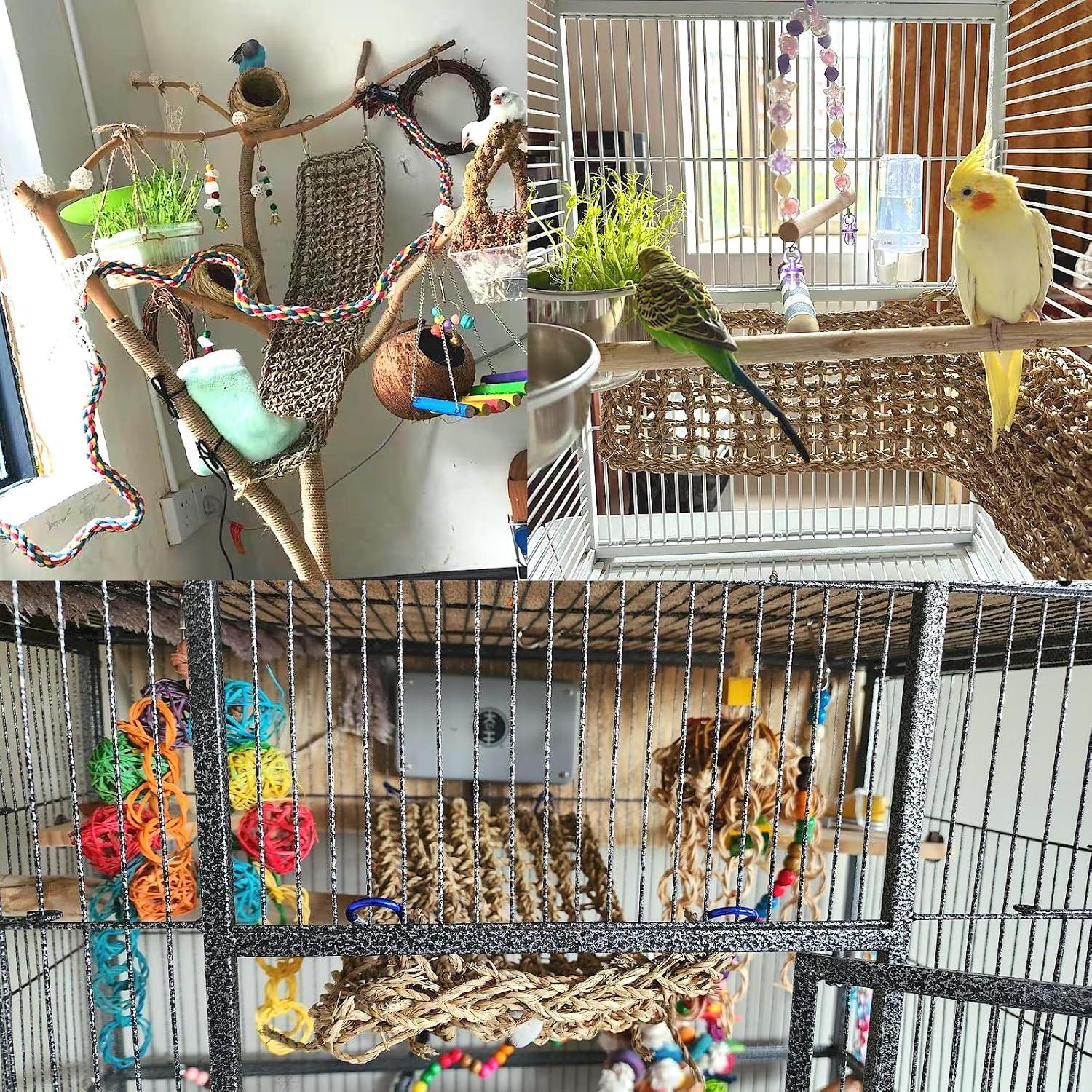 Alfombra de Hierba Marina Natural para Aves Hamiledyi 2Pcs 20.5x8cm