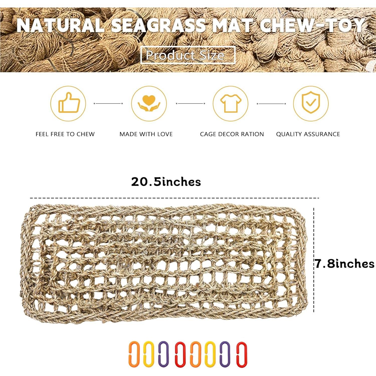 Alfombra de Hierba Marina Natural para Aves Hamiledyi 2Pcs 20.5x8cm