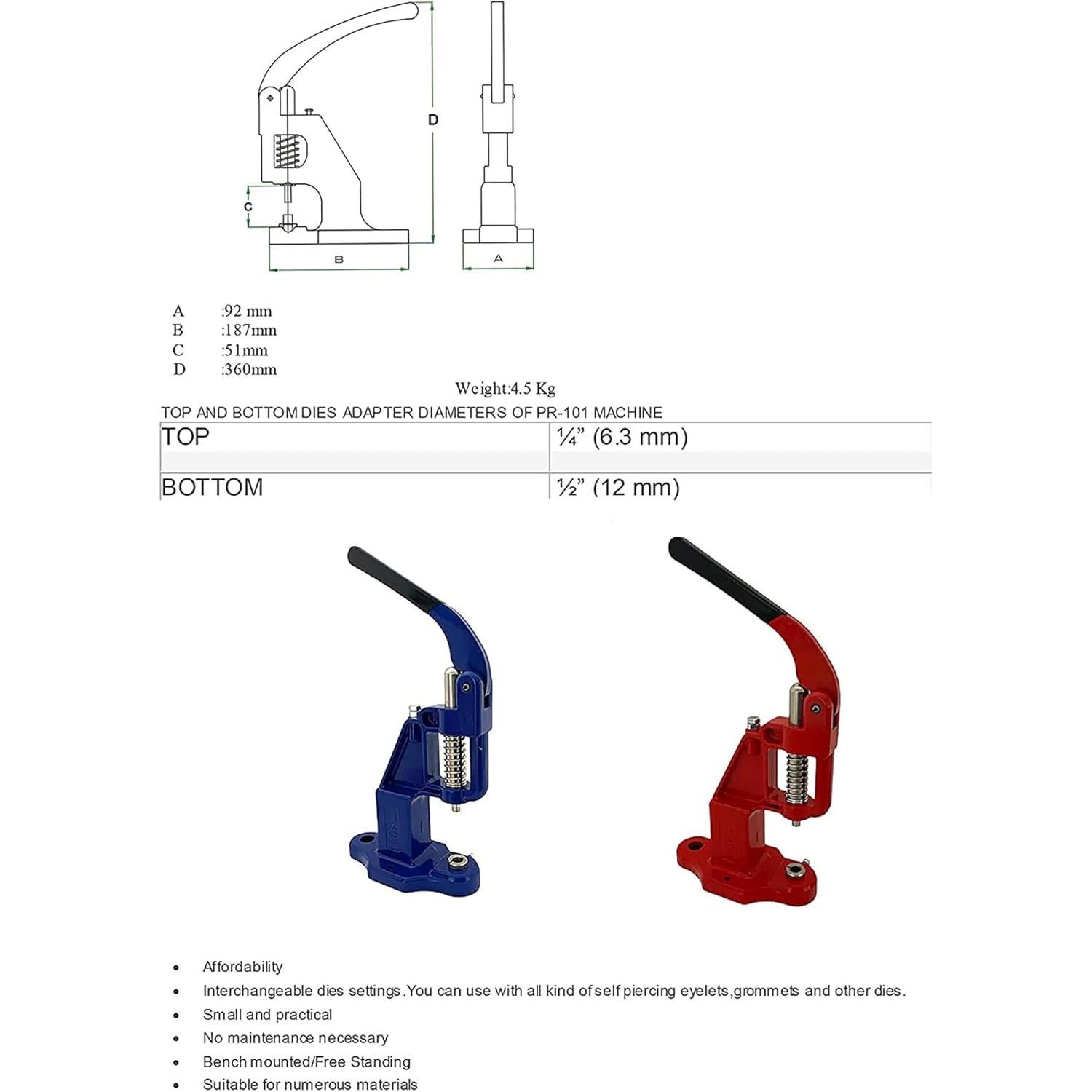 Juego de Prensa Manual Hobby Trendy con Troqueles y Perforadoras