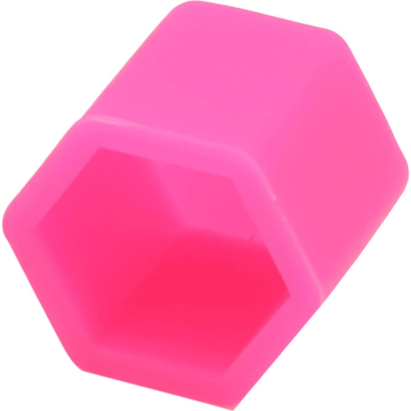 Tapa de Tuerca de Rueda uxcell 17mm Silicona Rosa - 20 Pcs